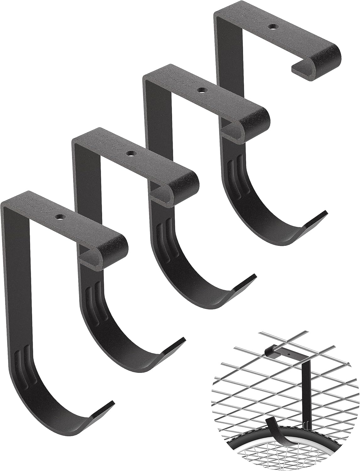Ganchos de bicicleta para soporte de techo de garaje  Estante de almacenamiento de garaje resistente de 4 x 8 pulgadas para colgar en el techo,
