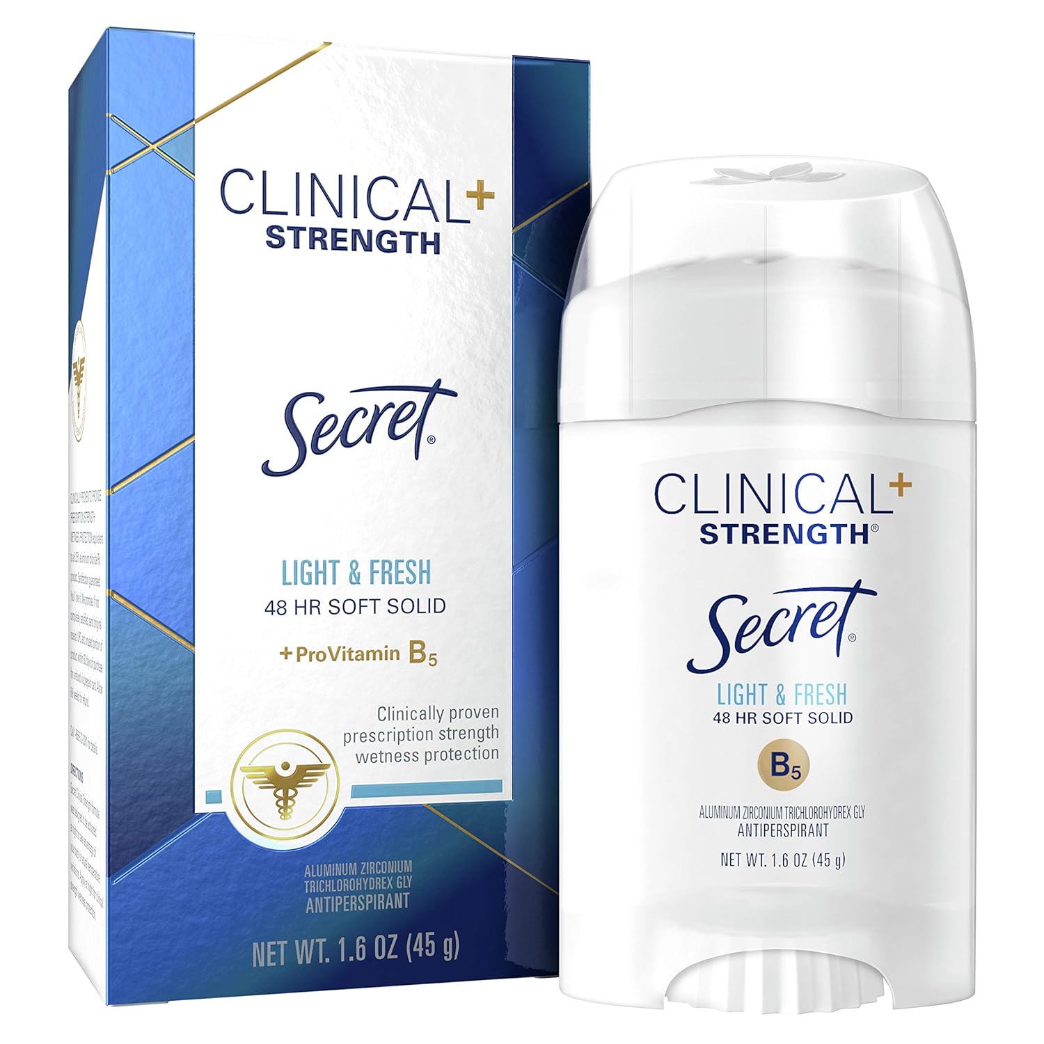 Secret Clinical Strength Desodorante antitranspirante avanzado aroma sólido, ligero y fresco, 1.60 onzas (paquete de 10)