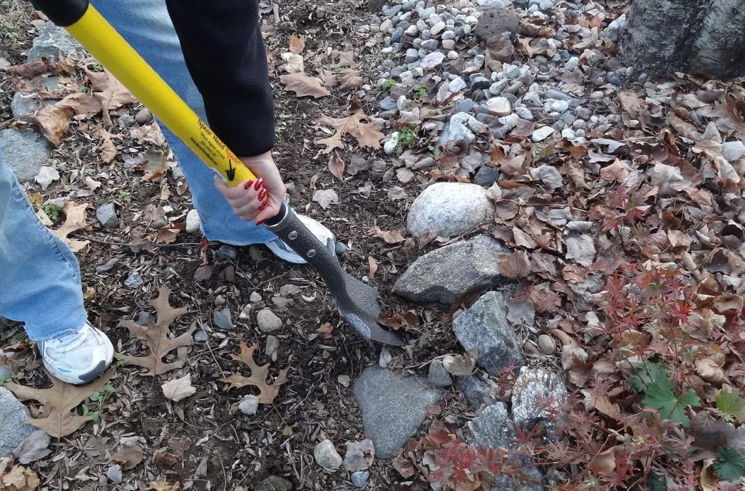 Pala punta de lanza  pala reforzada con fibra de vidrio para jardinería con mango acolchado – pala galardonada, Amarillo
