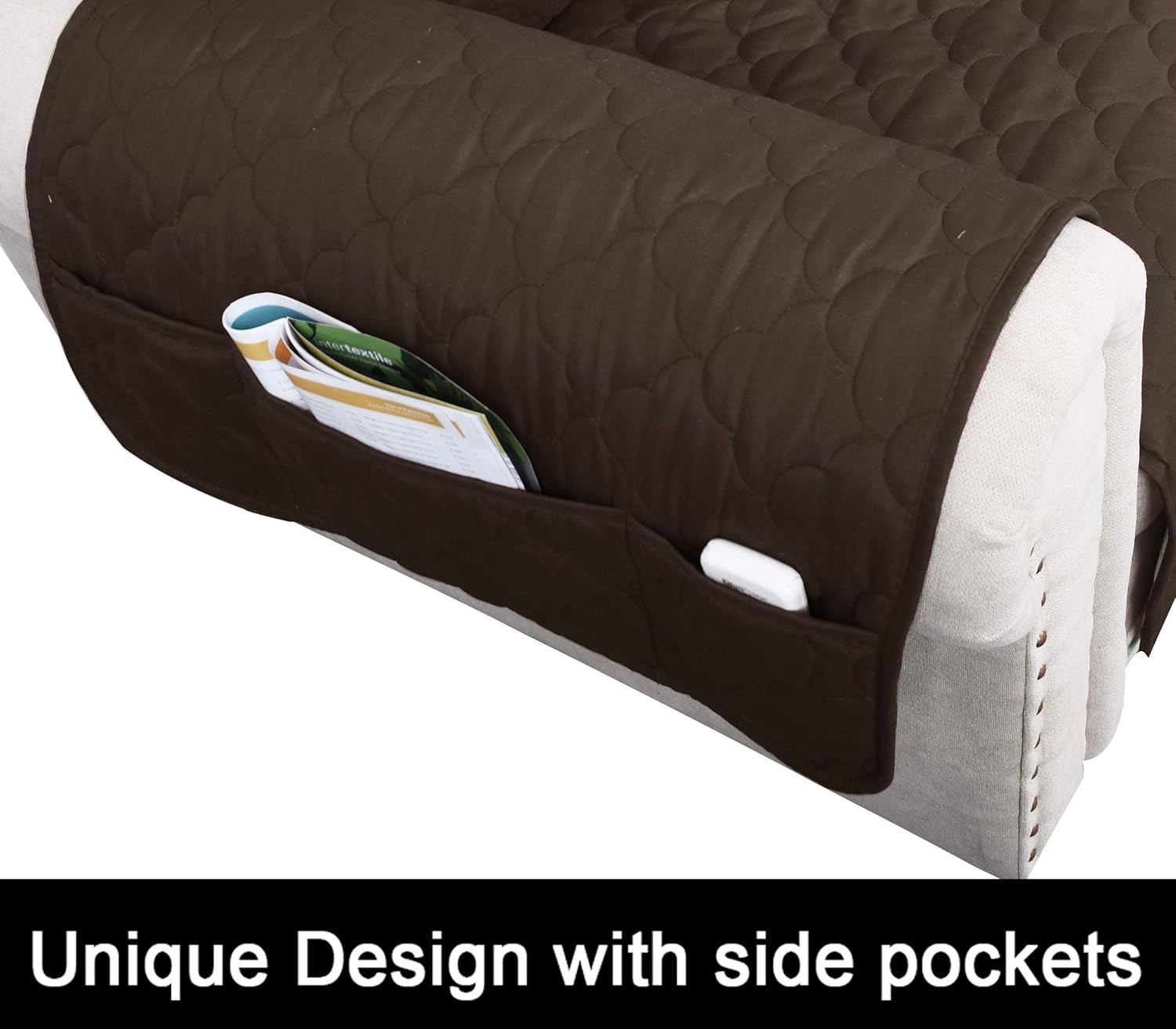 CHHKON Funda de sofá 100% impermeable, protectores de muebles de mascotas, para sofá, fundas de sofá para perros, con bolsillos laterales