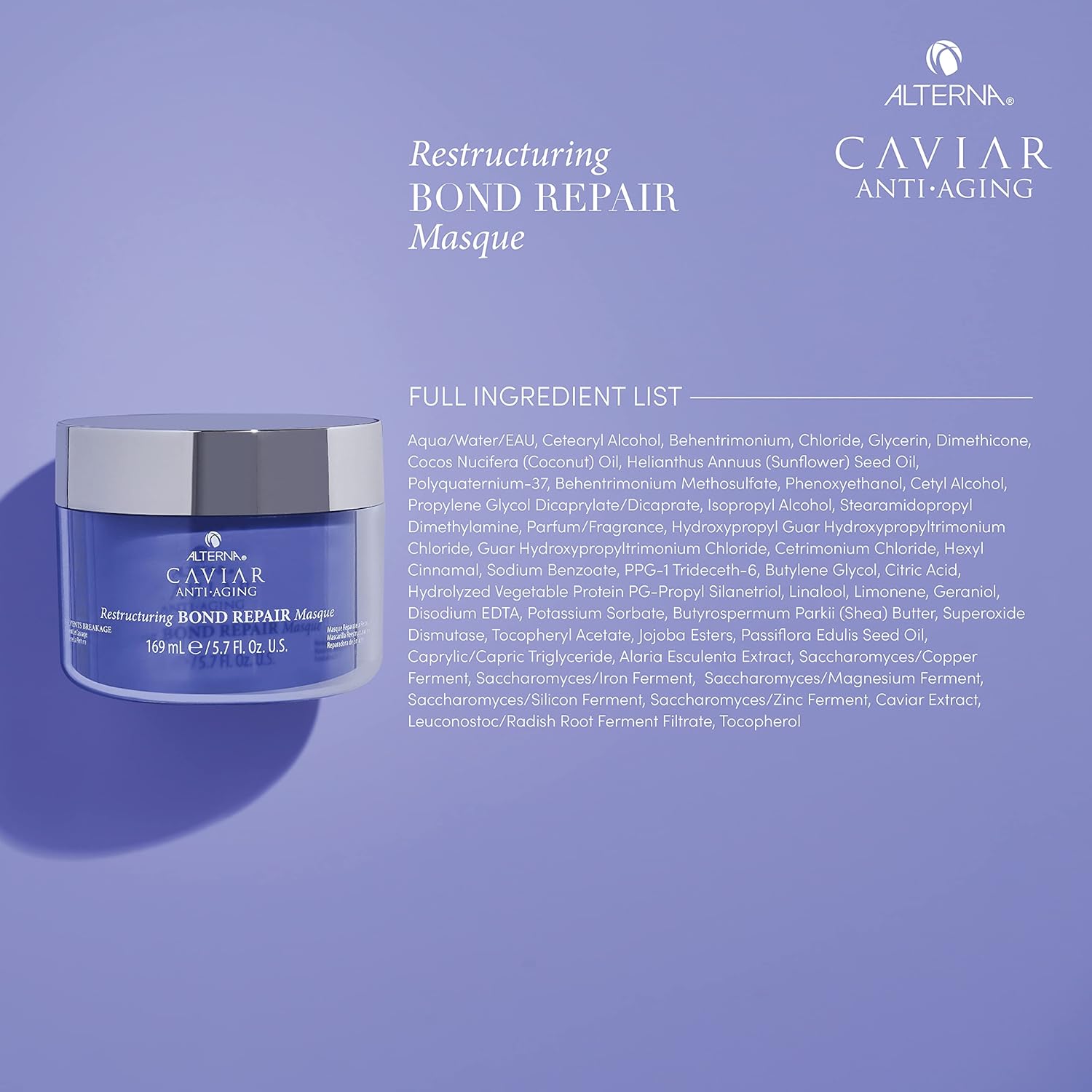 Alterna Caviar – Máscara de reparación de bonos de reestructuración antienvejecimiento, 5.7 onzas, fortalece y protege el cabello dañado, 5.68 onzas