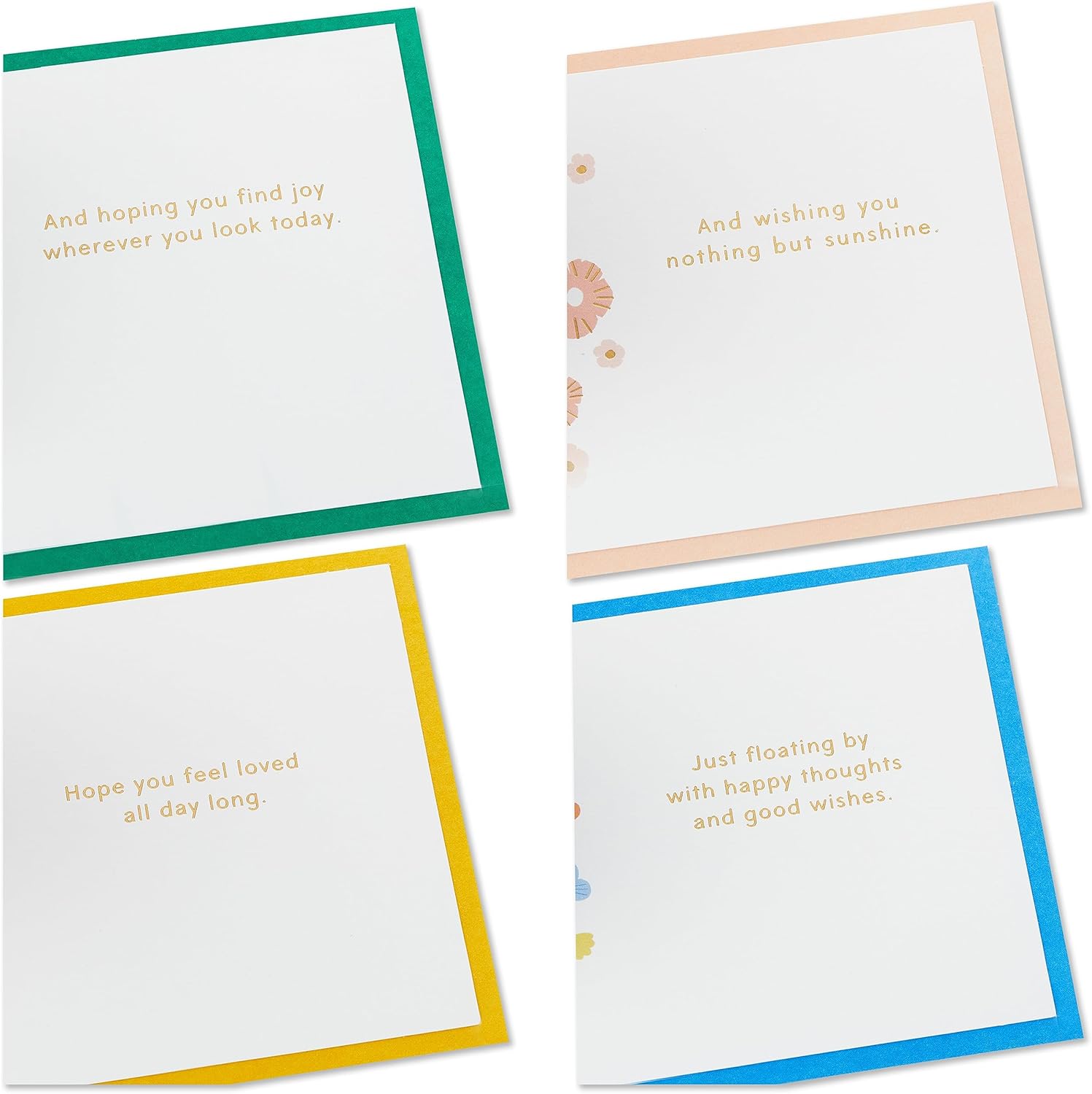 Hallmark Tarjetas desplegables Signature Paper Wonder para pensar en ti, solo porque (4 tarjetas colibrí, flores, árbol, mariposas)