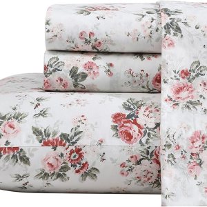 Laura Ashley – Juego de sábanas de percal de algodón, ligeras y transpirables para decoración del hogar (rosa Ashfield, individual) Laura Ashley – Juego de sábanas de percal de algodón, ligeras y transpirables para decoración del hogar (rosa Ashfield, individual)