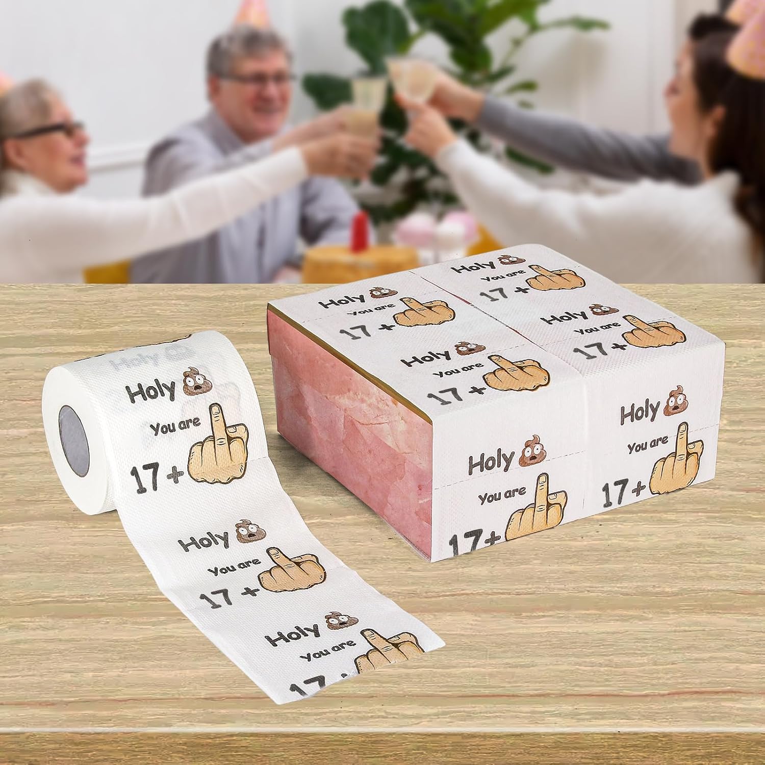 Rollo de papel higiénico de 250 hojas de 3 capas, divertidos regalos de cumpleaños de 18 años para hombres y mujeres, papel higiénico de broma,