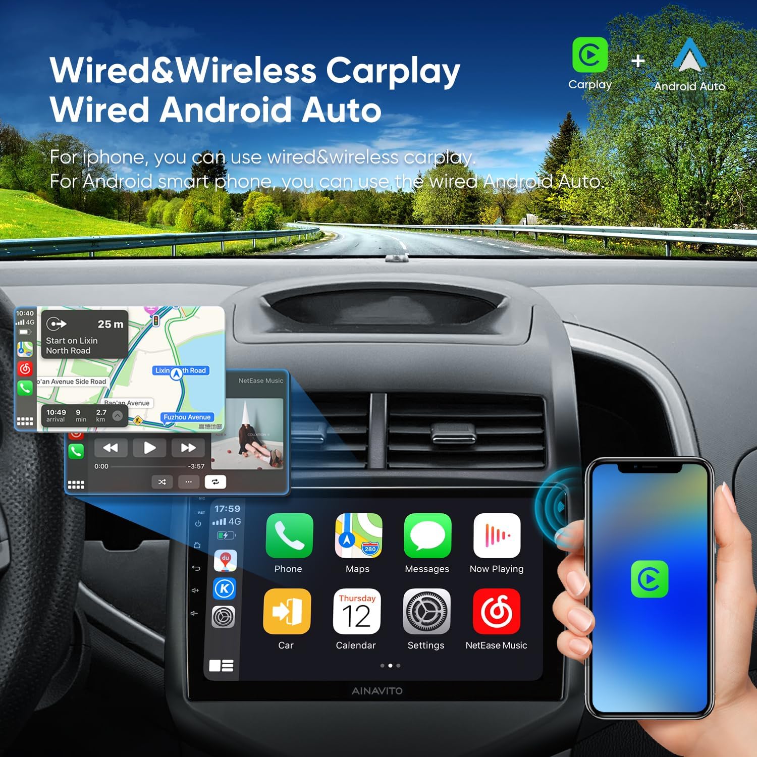 9 pulgadas 5G WiFi 8 Core 48EQ Airplay Android 12 Radio estéreo del coche para Chevy Aveo Sonic 2011 2012 2013 2014 2015 Carplay Android Auto