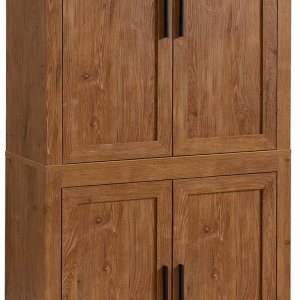 HOMCOM Despensa de cocina de 4 puertas de 64 pulgadas, armario de almacenamiento independiente con 3 estantes ajustables para cocina, comedor o sala HOMCOM Despensa de cocina de 4 puertas de 64 pulgadas, armario de almacenamiento independiente con 3 estantes ajustables para cocina, comedor o sala