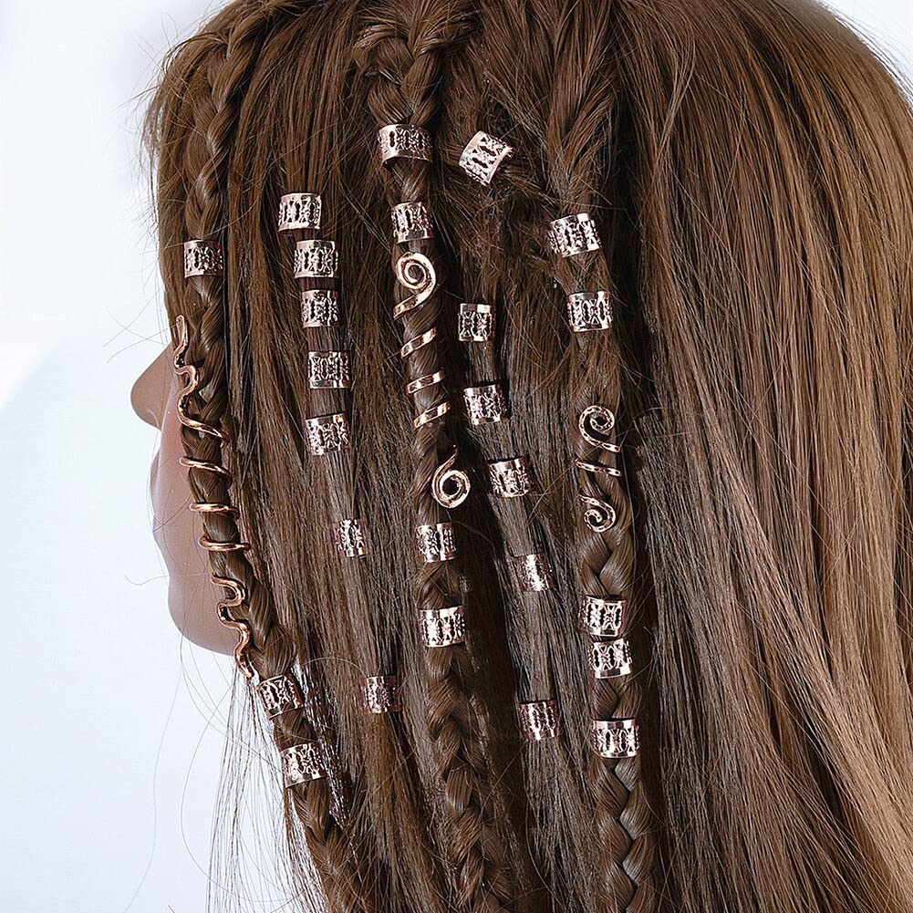 Cuentas de rastas, 1 juego de cuentas de rastas, anillos trenzados para el cabello, clips de temor, puños para trenzas, joyería para el cabello para