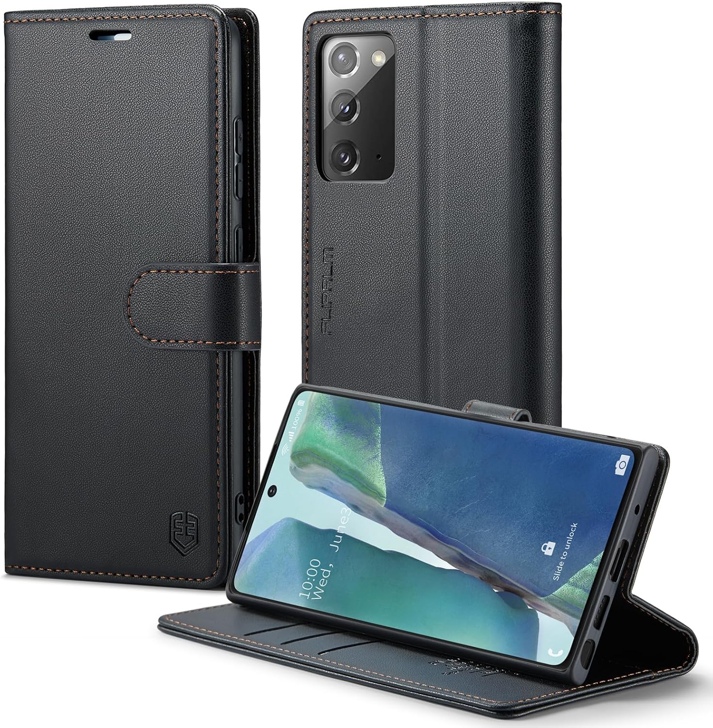 Funda tipo cartera para Samsung Galaxy Note 20 5G con bloqueo RFID, soporte para tarjetas de crédito, de piel sintética, función atril, a prueba de