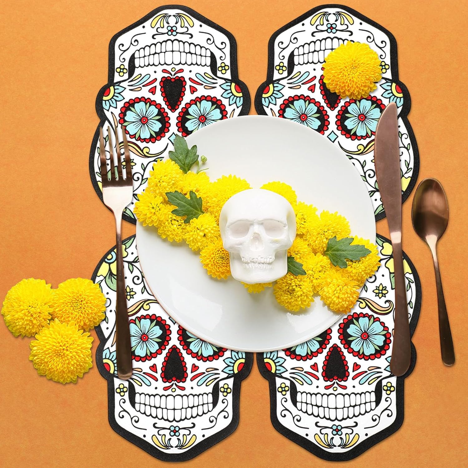 100 servilletas de Día de los Muertos, decoraciones de Día de los Muertos, servilletas de cóctel de flores de calavera de azúcar, servilletas de