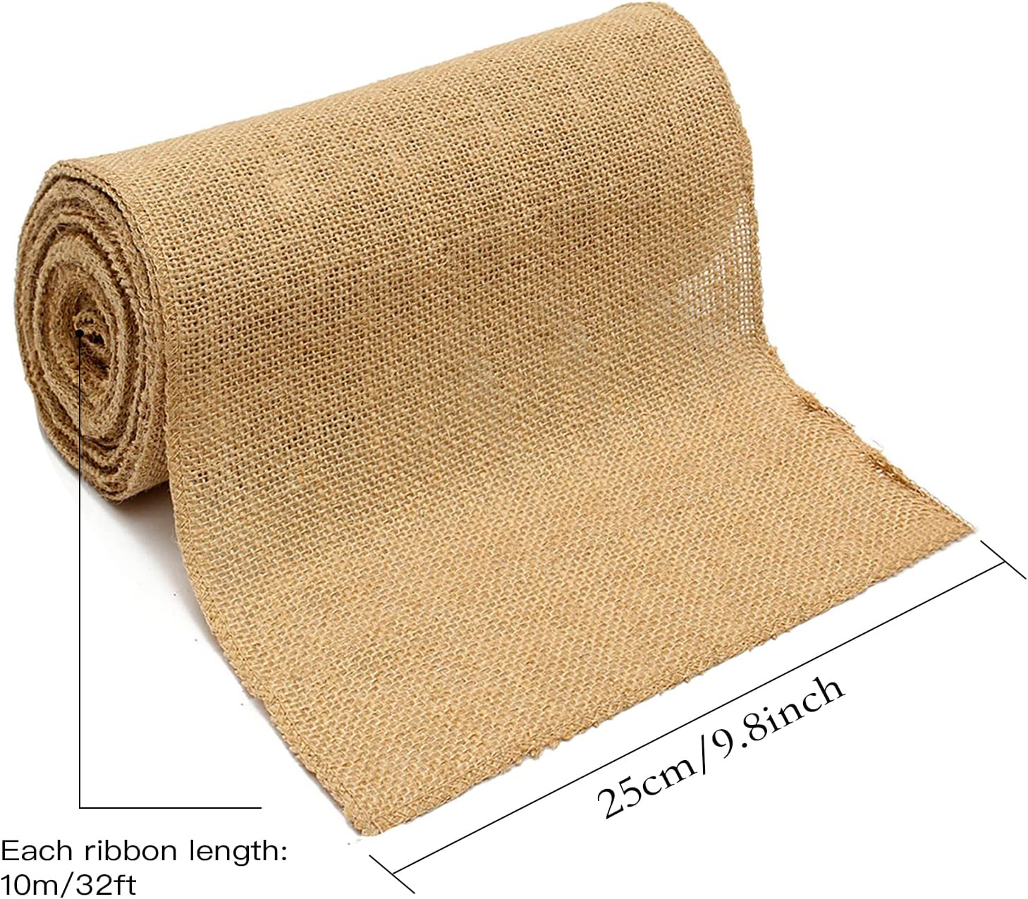 Lainrrew – Cinta de arpillera, cinta de tela de arpillera de 4 pulgadas de ancho, cinta de arpillera natural con bordes finisheh para envoltura de