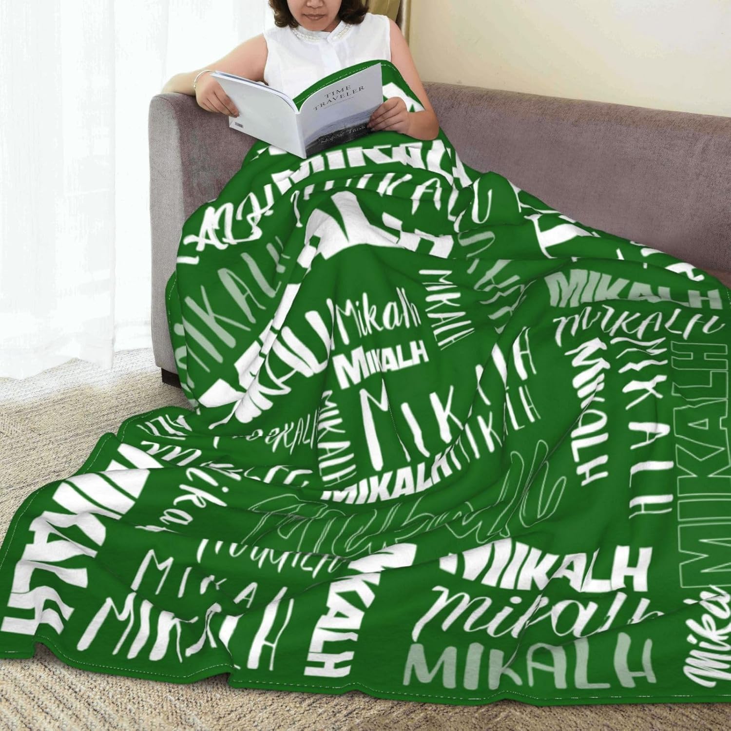 Manta personalizada con nombre, manta de franela personalizada con nombre, regalo para Navidad, cumpleaños, manta de franela personalizada con nombre