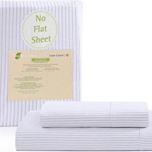 Lane Linen – Juego de 2 piezas con sábana bajera 100% algodón orgánico en tamaño individual y 1 funda de almohada, con tejido de percal de algodón Lane Linen – Juego de 2 piezas con sábana bajera 100% algodón orgánico en tamaño individual y 1 funda de almohada, con tejido de percal de algodón