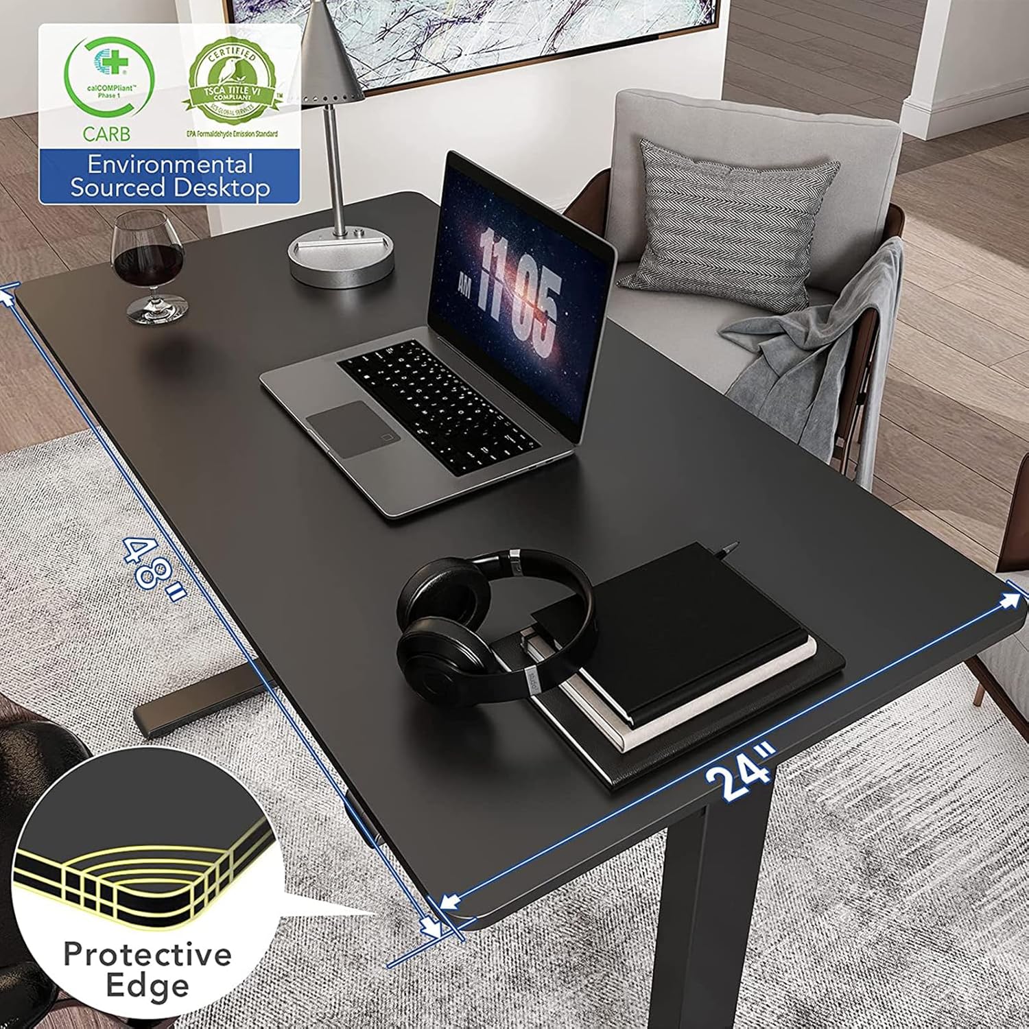 Flexispot – Escritorio eléctrico de pie, soporte para computadora para oficina en casa, mesa de trabajo de altura ajustable