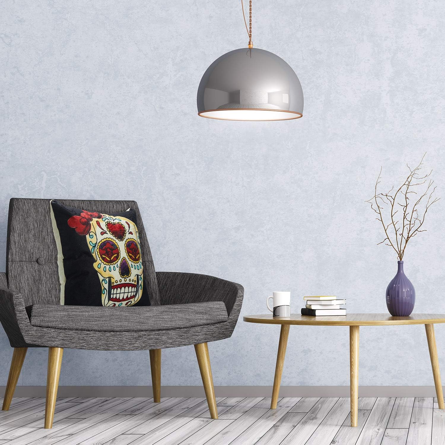 4 fundas de almohada decorativas de Halloween, fundas de almohada cuadradas de lino para el Día de los Muertos, fundas de almohada cuadradas de lino