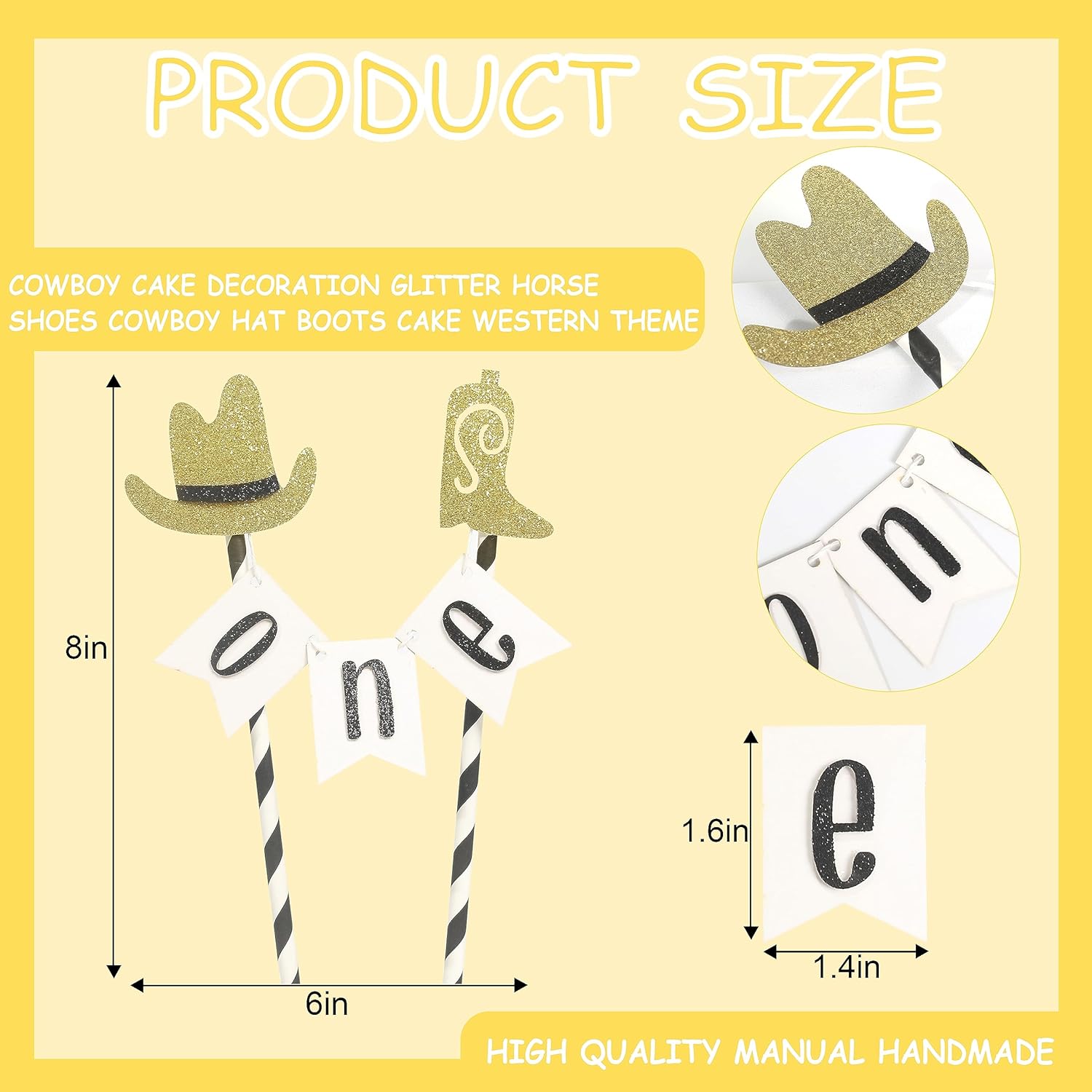 Decoración para pastel de cumpleaños con temática de vaquero occidental, suministros de fiesta de vaquero para niños, sombrero de vaquero con