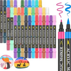 Marcadores de pintura acrílica de 36 colores, marcadores de pintura de doble punta con punta fina y punta de pincel, bolígrafos de pintura para Marcadores de pintura acrílica de 36 colores, marcadores de pintura de doble punta con punta fina y punta de pincel, bolígrafos de pintura para