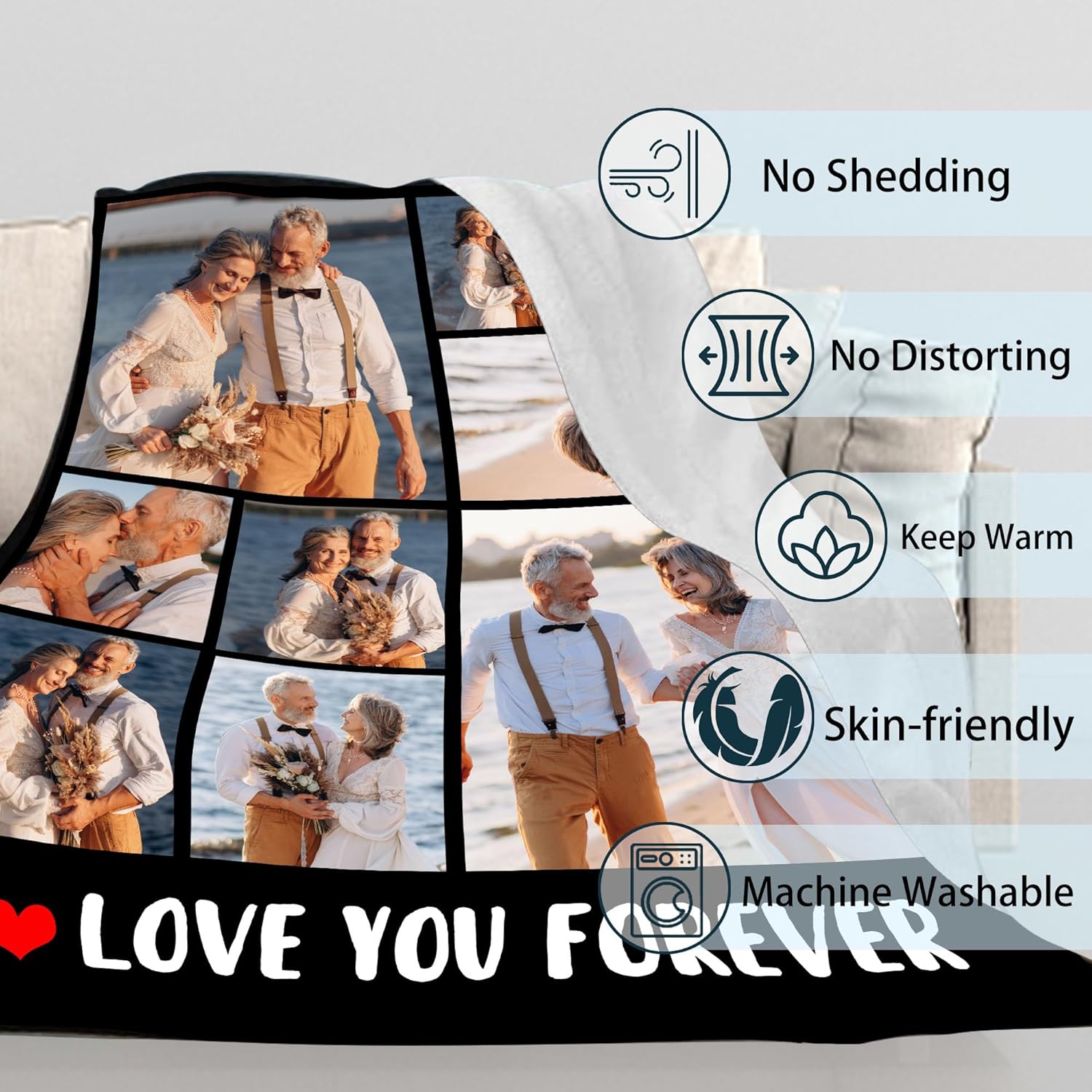 Mantas personalizadas con fotos, texto, manta personalizada con imagen, tamaño matrimonial, manta de franela suave personalizada, regalos para