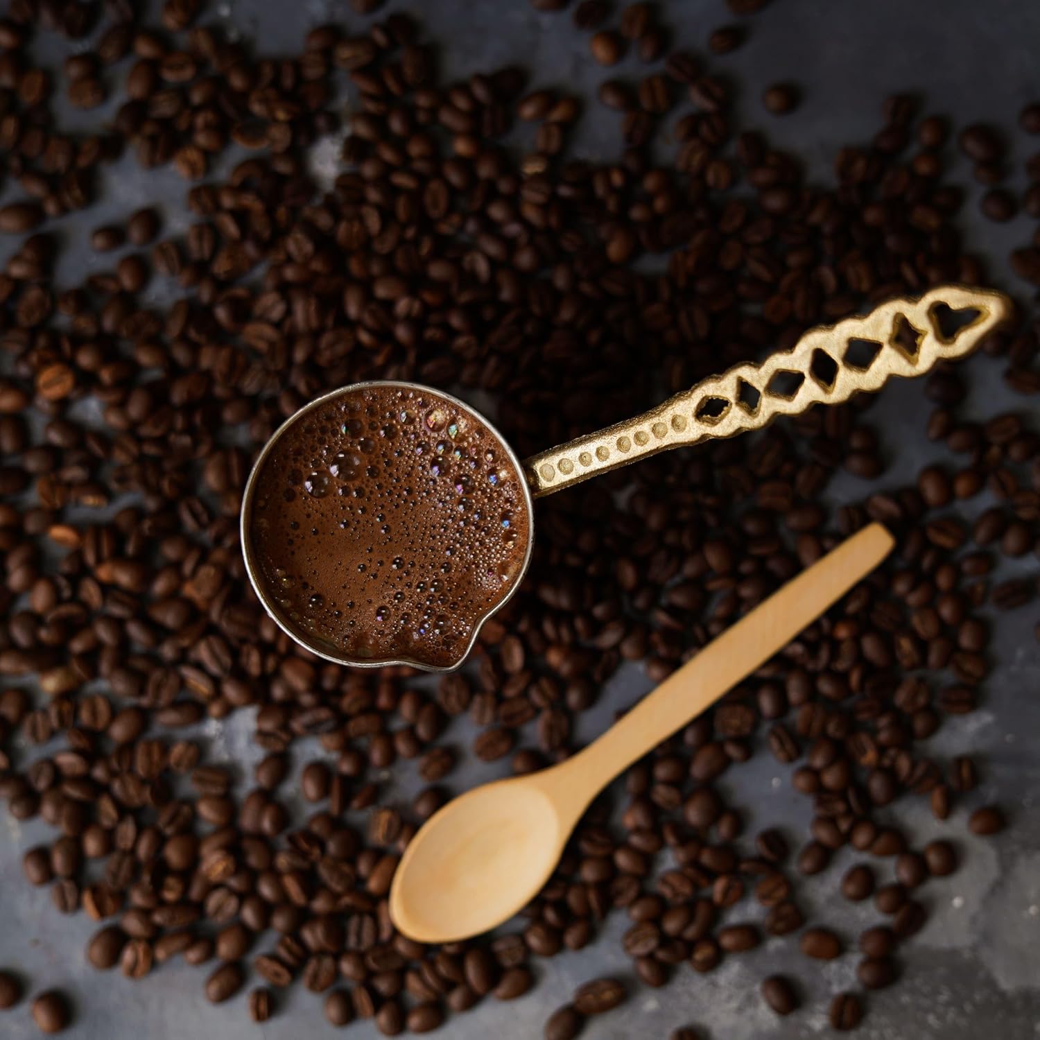 SANTA MARLA Cafetera árabe, cafetera turca, hecha a mano, Cezve para 1-2 personas (pequeña)