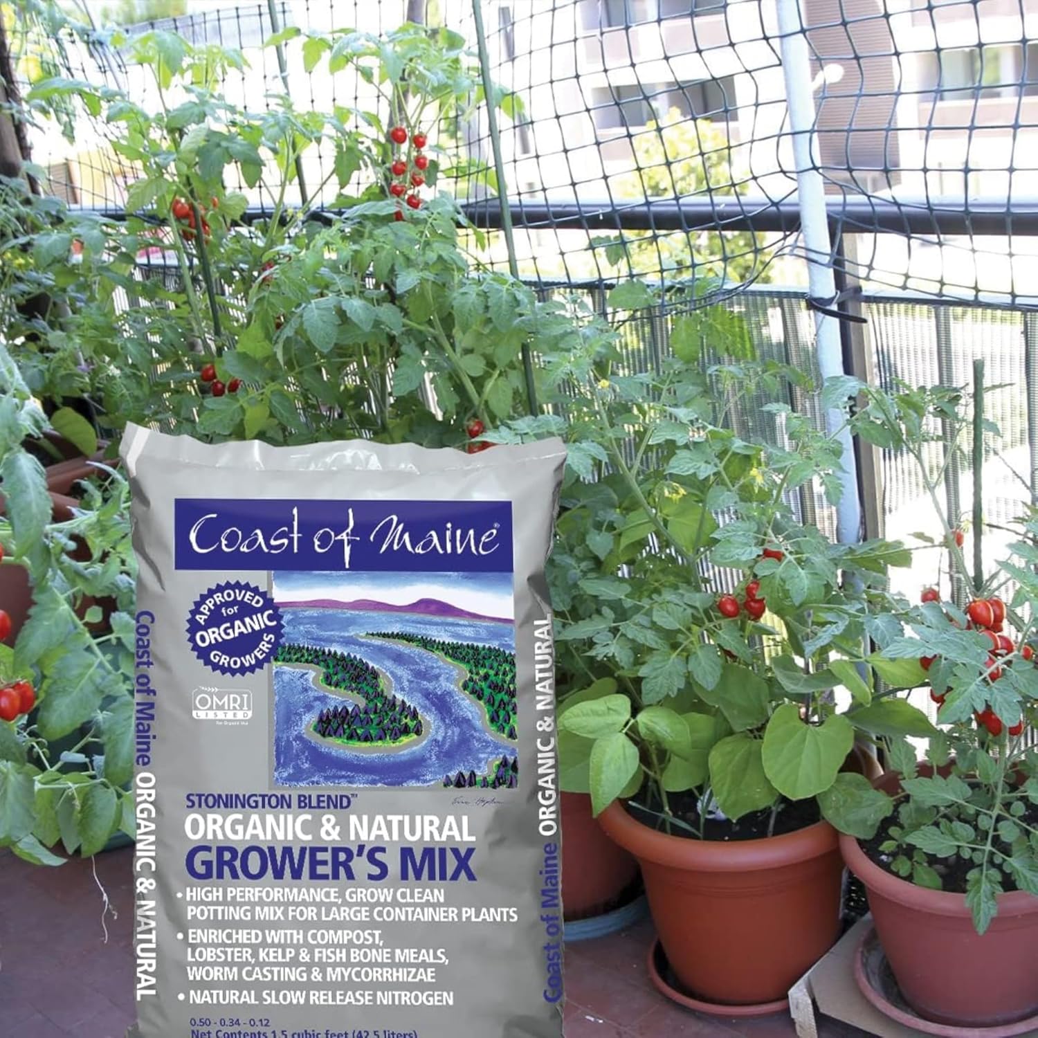 Coast of Maine 5-2-4 Stonington Blend Organic & Natural Grower’s Mix, 1.5 pies cúbicos (paquete de 2)