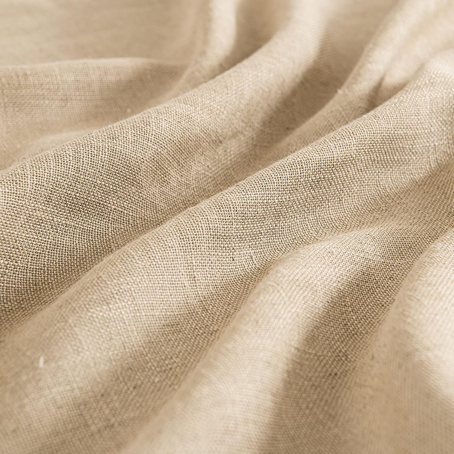 MIULEE Cortinas de lino beige tostado de 84 pulgadas de largo, 2 paneles para dormitorio, sala de estar, cortinas de ventana con textura de lino