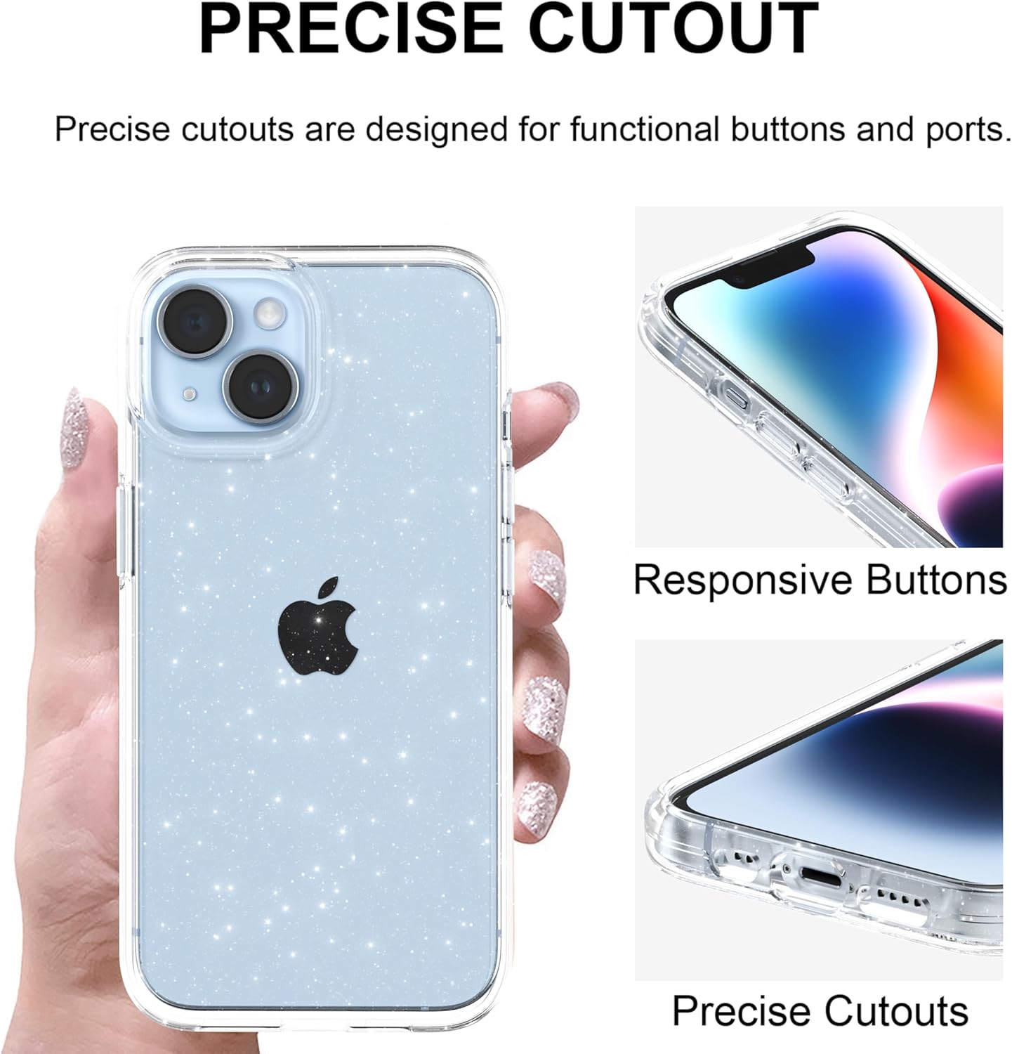 Funda para iPhone Xs Max, funda protectora con purpurina brillante a prueba de golpes para mujeres y niñas, 6.5 pulgadas, transparente con purpurina
