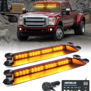 LUMENIX Luces estroboscópicas LED ámbar de emergencia con controlador de alta intensidad para parabrisas de advertencia de seguridad de tráfico, LUMENIX Luces estroboscópicas LED ámbar de emergencia con controlador de alta intensidad para parabrisas de advertencia de seguridad de tráfico,