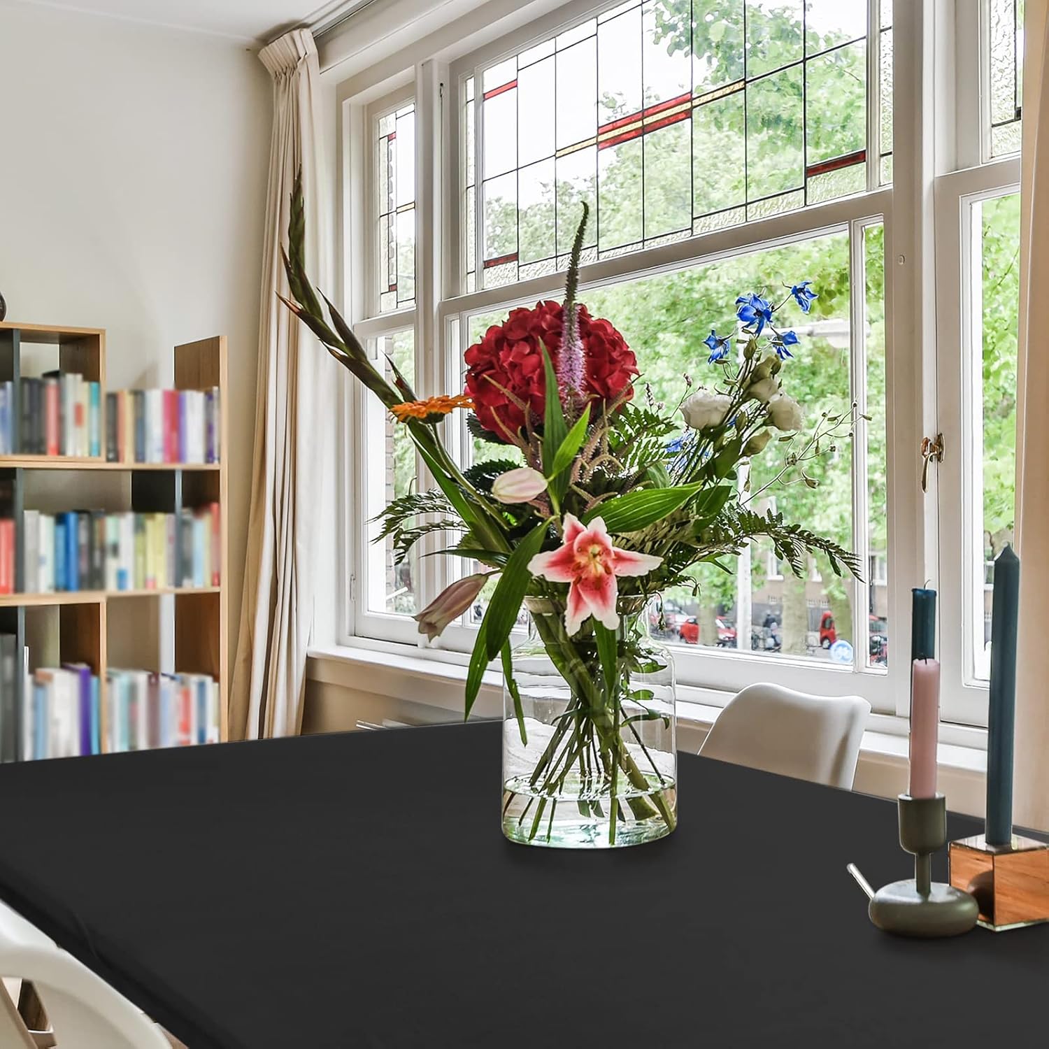 CHENGU Mantel de elastano, ajustable, elástico, ajustable, para mesa de picnic, lavable, plegable, mantel rectangular de poliéster para fiesta de