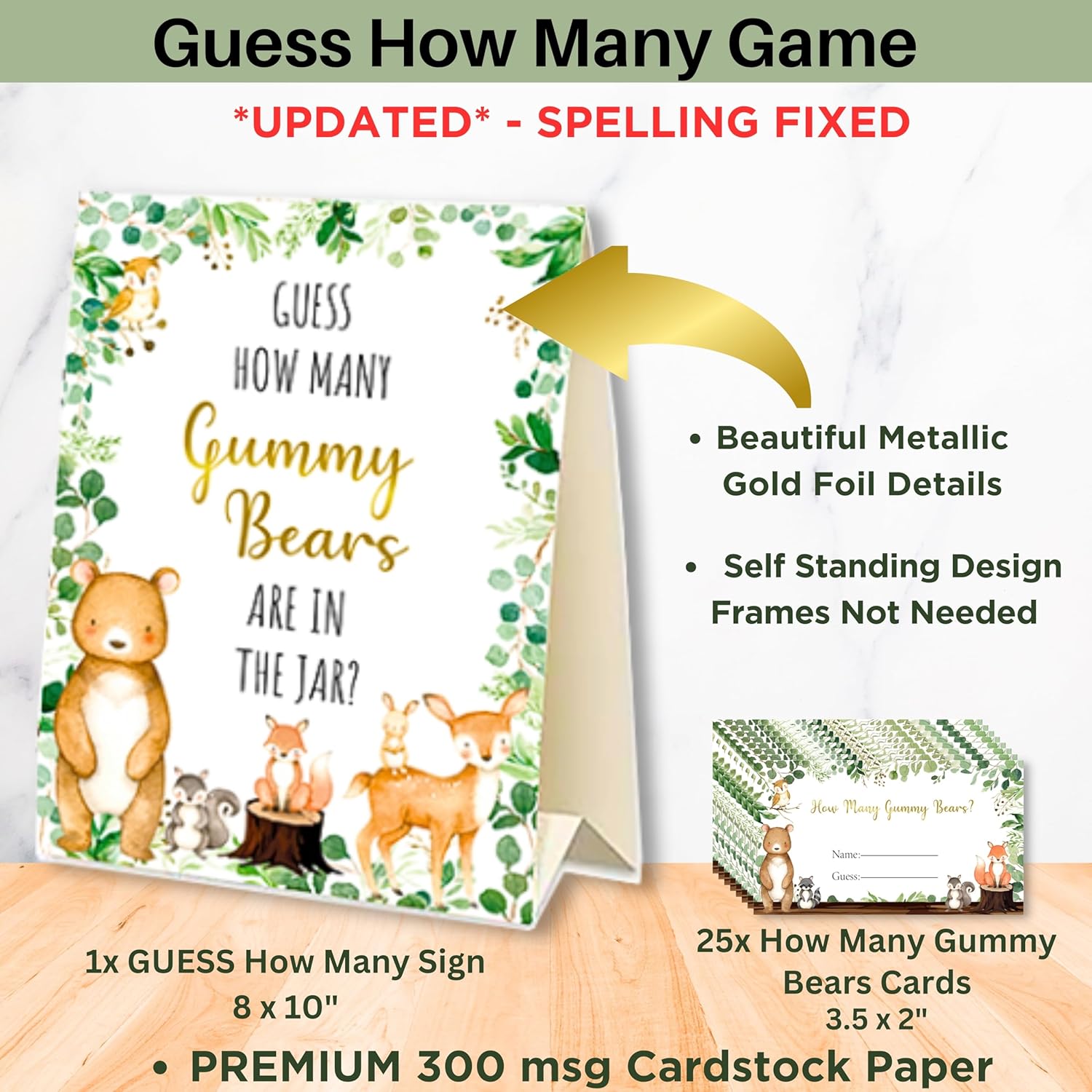 127 invitaciones para baby shower de Woodland para niños y niñas con sobres, tarjetas de agradecimiento para bebés, tarjetas de solicitud de libros,