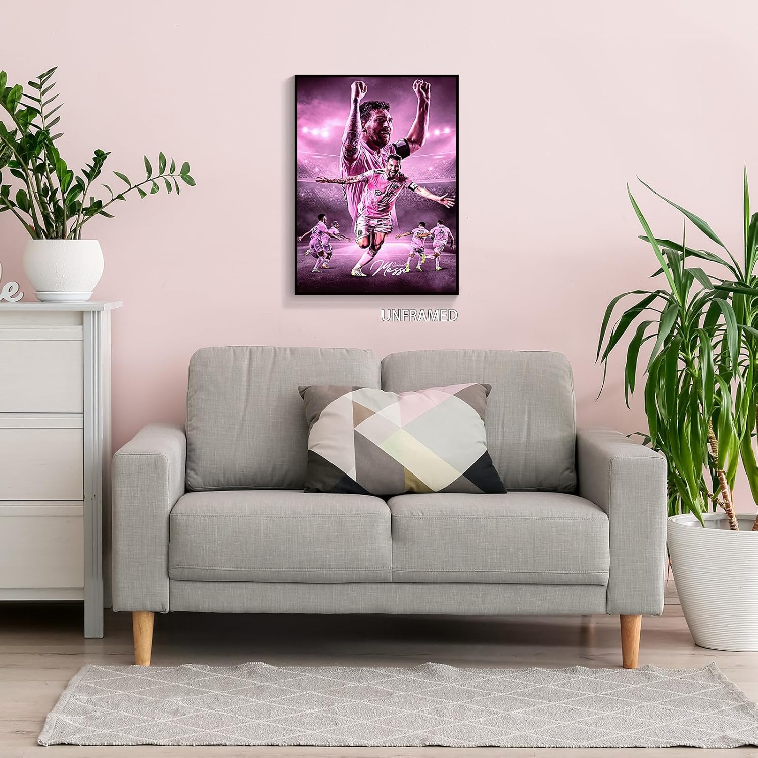 GUANKE Lionel – Póster de Messi de la superestrella del fútbol, pósteres de Messi para decoración de dormitorio de niños, arte de pared en lienzo de