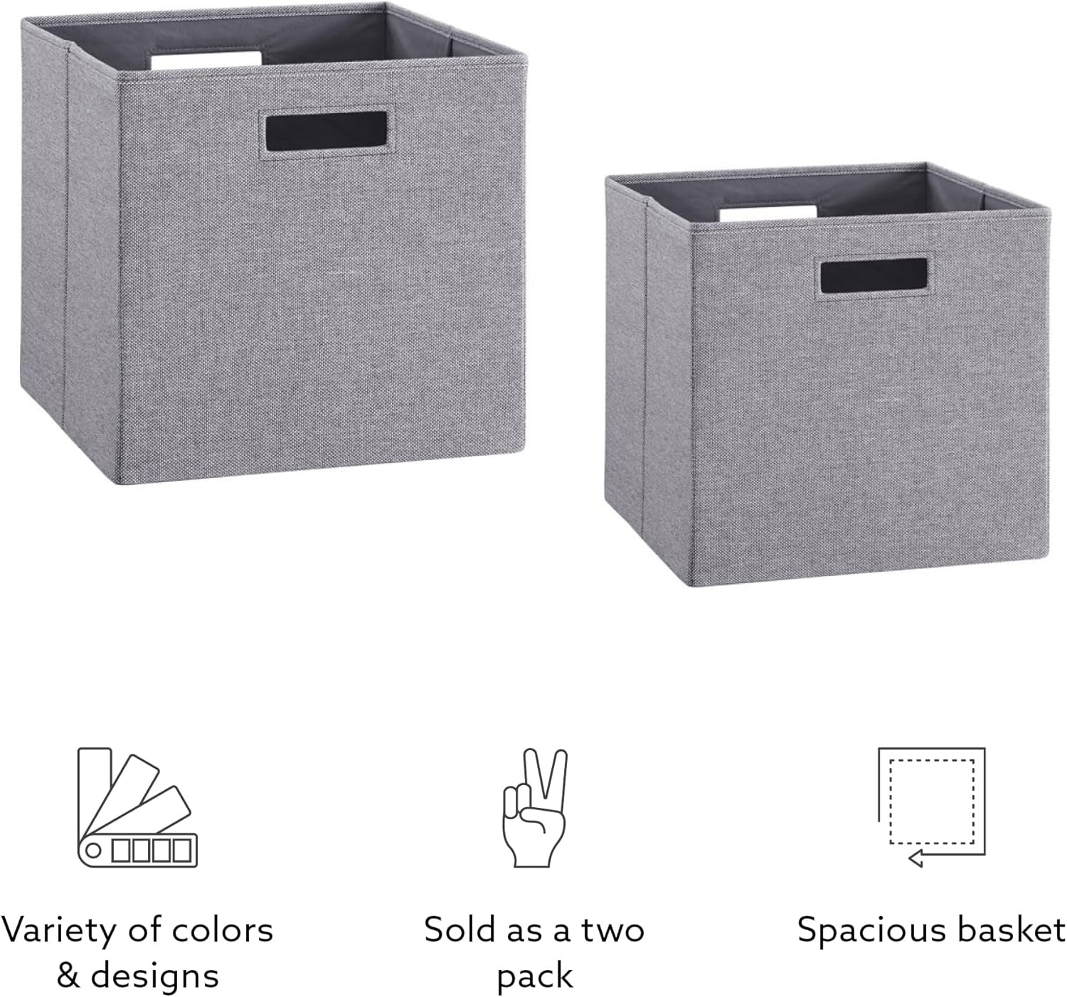 Linon Dawes – Contenedor de almacenamiento (2 unidades), color gris