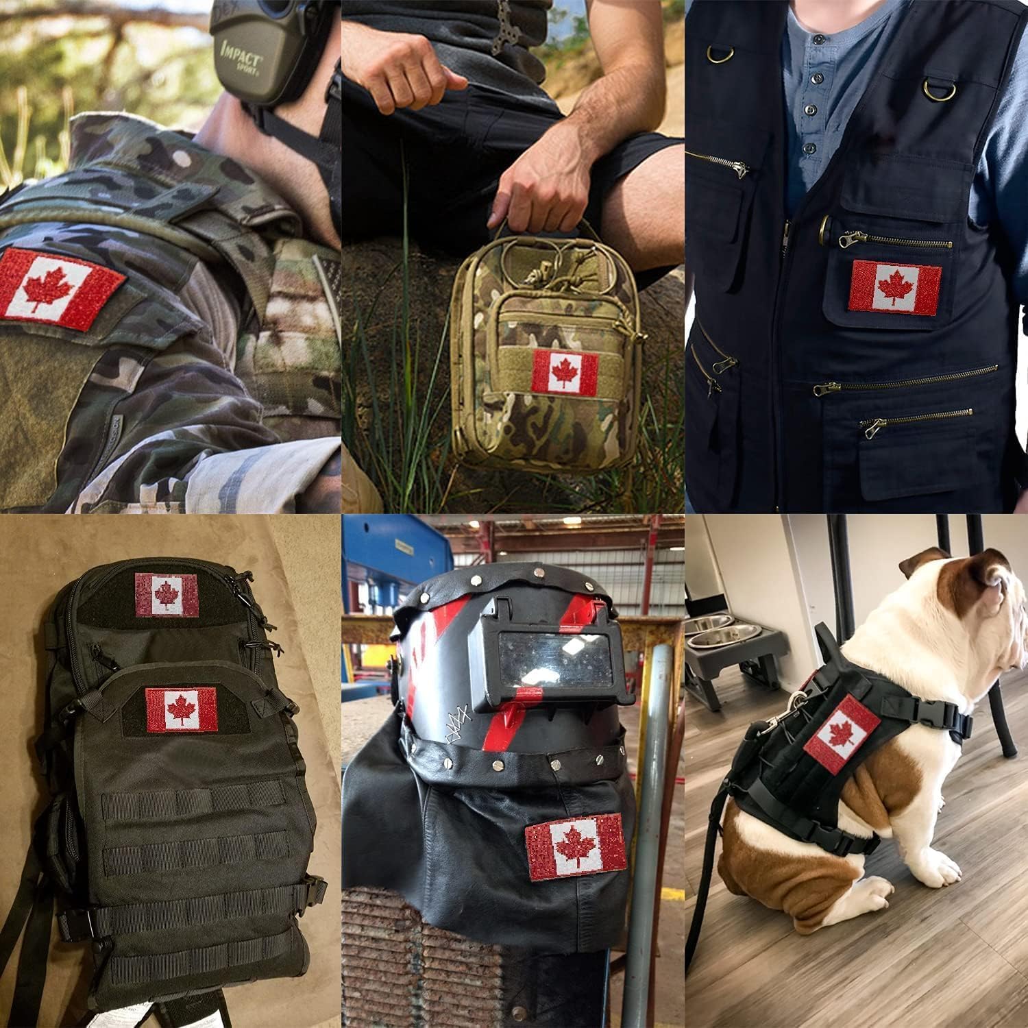 Poshfusion – Parche táctico de bandera canadiense, bordado de color para coserplanchar para gorras, chaquetas, mochilas, chalecos, abrigos,