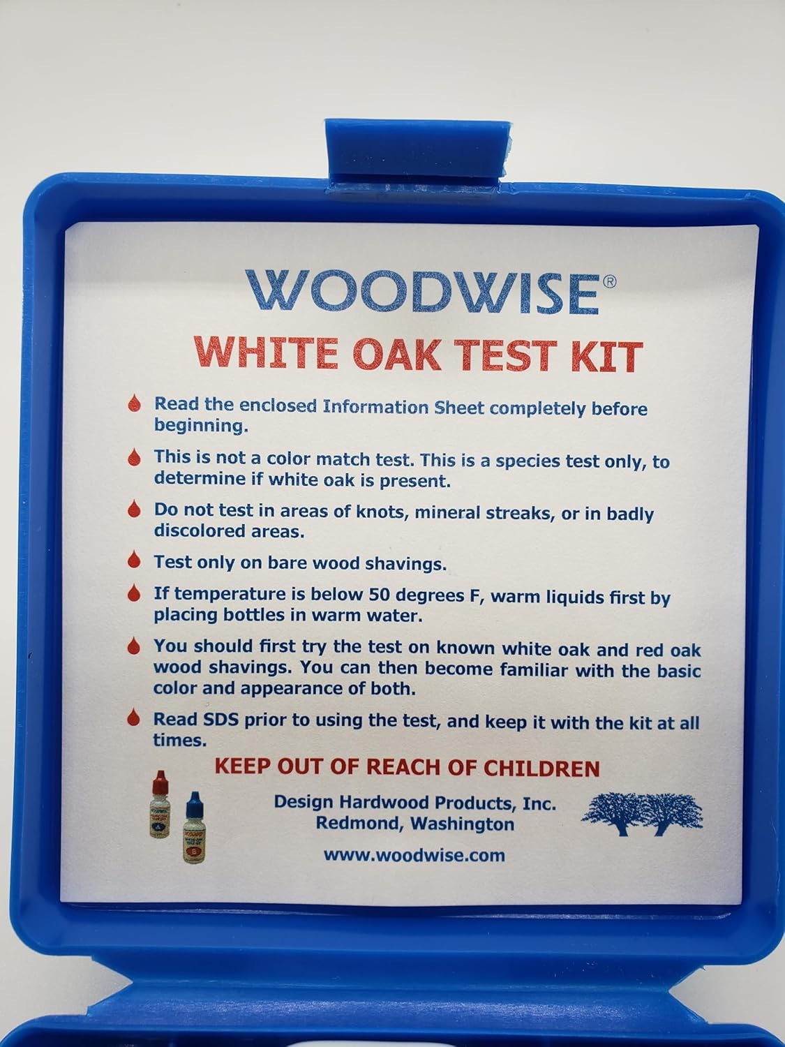 Woodwise Kit de prueba de roble blanco