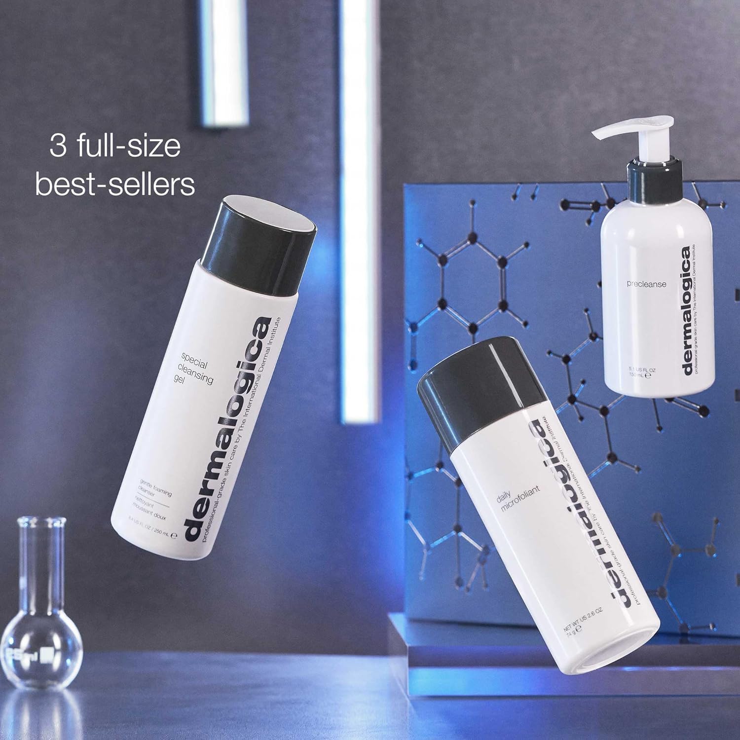 Dermalogica Best Cleanse + Glow Kit  El juego de limpieza facial contiene  PreCleanse (5.1 oz), gel limpiador especial (8.4 onzas líquidas),