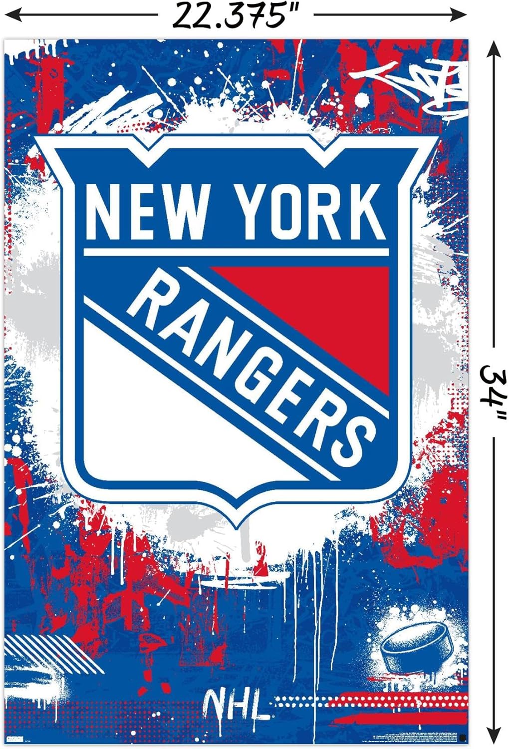 Trends International NHL New York Rangers – Póster de pared con logotipo Maximalist 23