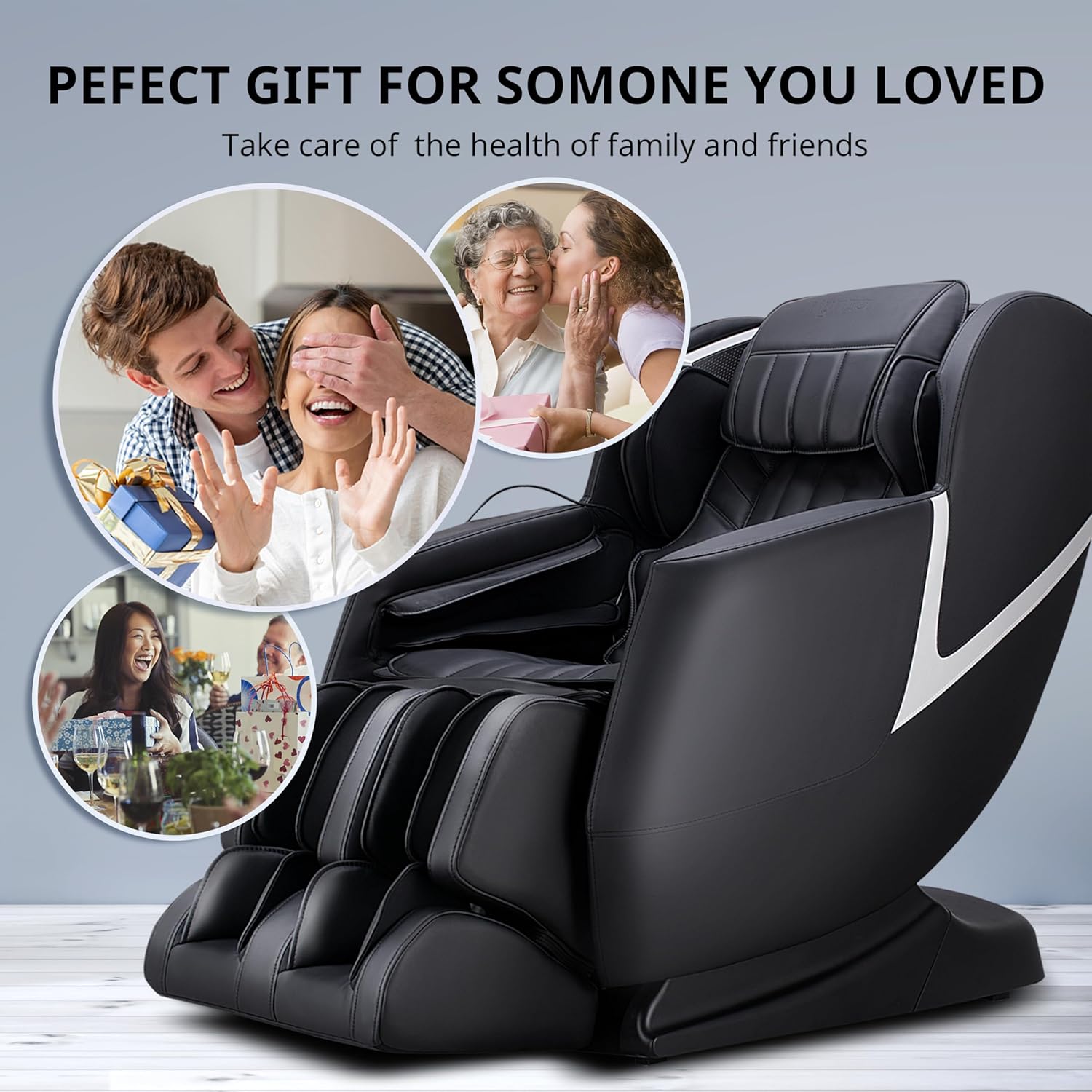 MYNTA MC2100 – Silla de masaje 3D mejorada, silla de masaje de cuerpo completo reclinable con gravedad cero, escaneo corporal, estiramiento