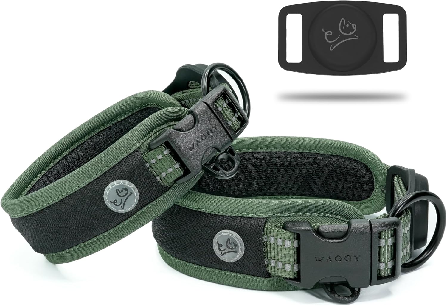 Collar para Airtag para perro, soporte para collar de perro Airtag de alta calidad, ajustable, resistente 3M, reflectante 3M, sin rozaduras, malla