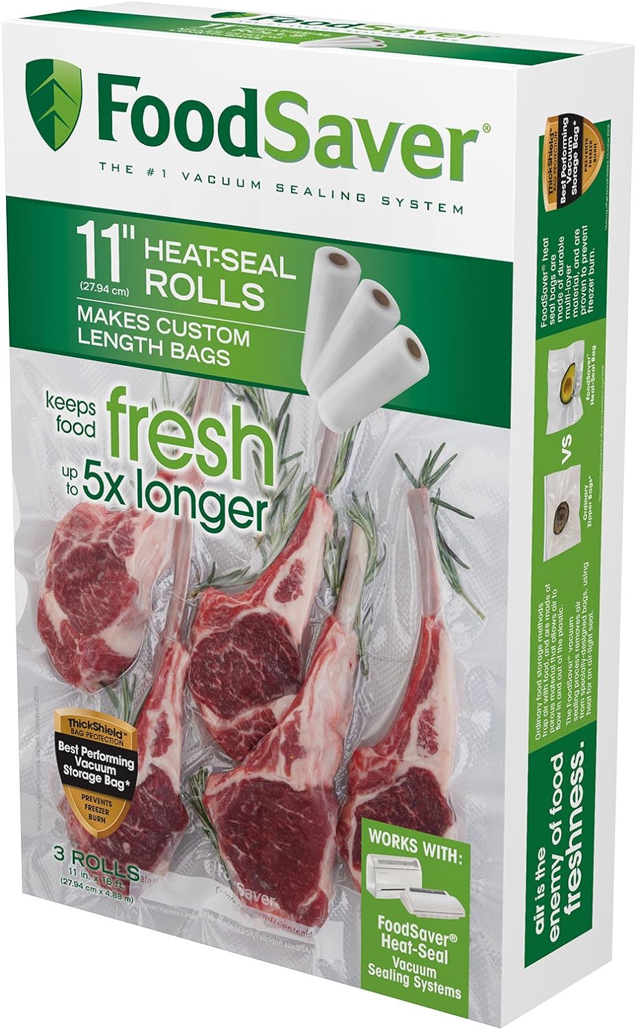 FoodSaver Paquete de máquinas y bolsas de sellado al vacío  Sellador al vacío compacto PowerVac + bolsas de ajuste personalizado