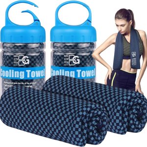 BOGI Paquete de 2 toallas de enfriamiento para cuello y cara, toalla de hielo de 40 x 12 pulgadas para enfriamiento instantáneo, toalla suave y BOGI Paquete de 2 toallas de enfriamiento para cuello y cara, toalla de hielo de 40 x 12 pulgadas para enfriamiento instantáneo, toalla suave y