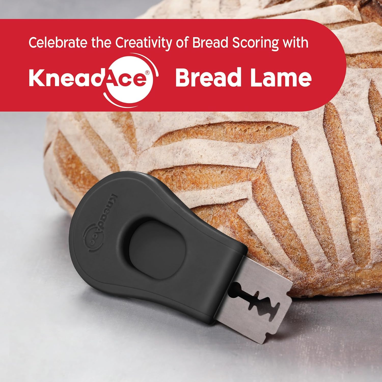 KNEADACE Herramienta de puntuación de masa coja de pan extraíble y magnética, herramienta profesional de puntuación de masa madre para hornear pan