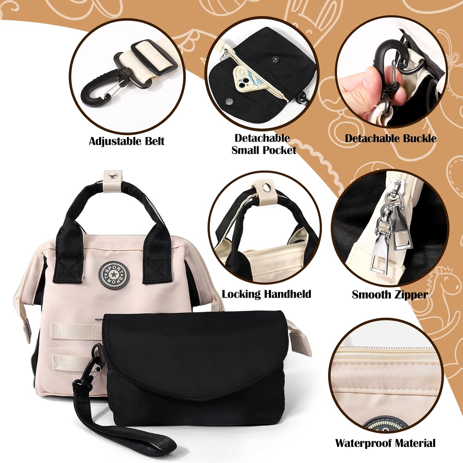 Bolsa de extracción de leche 2 en 1, bolsa portátil para mochilahombrocuerpo cruzado compatible con Momcozy Bolsa de viaje para extractor de leche