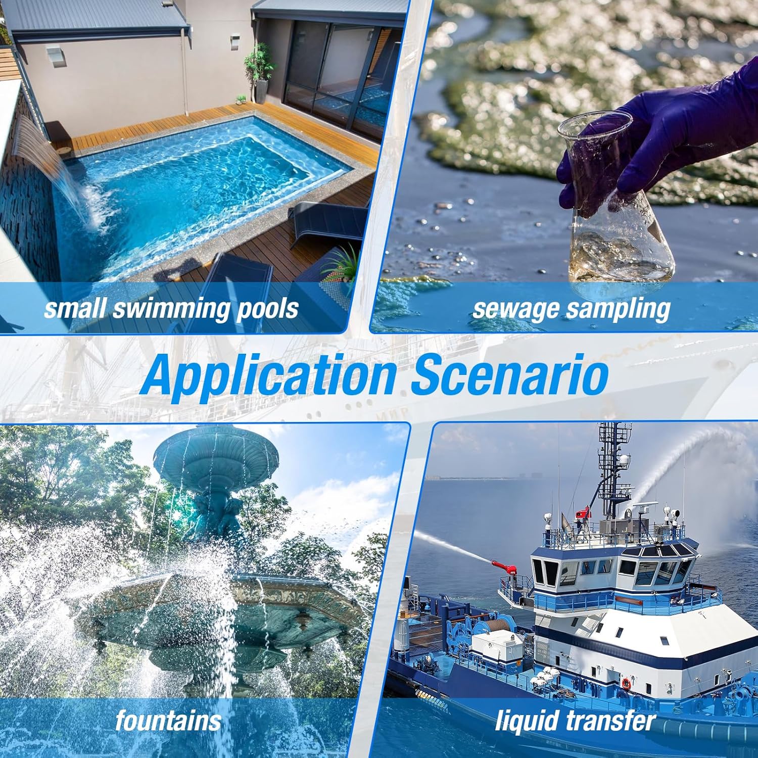 Kit de bomba de sentina universal para barco, bomba de sentina de 1100 gph, juego de plomería, abrazaderas de manguera a través del casco bomba