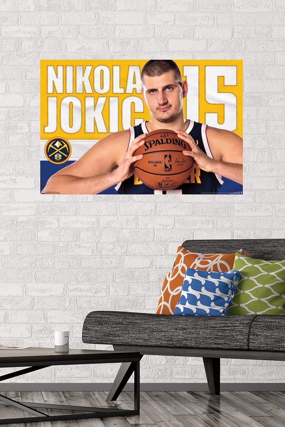Trends International NBA Denver Nuggets – Póster de pared Nikola Jokic 19, 22.375 x 34 pulgadas, versión sin marco