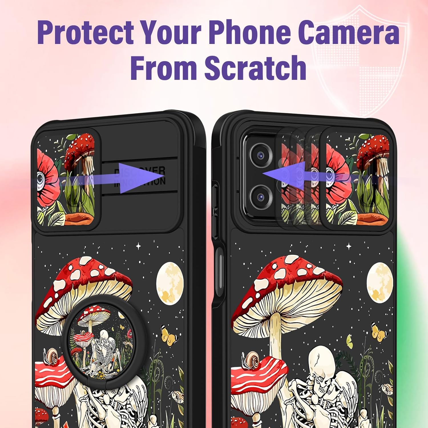 Funda 2 en 1 para Moto G Power 5G 2023 para mujer, diseño de calavera de esqueleto, linda funda de teléfono para niñas, gótica, espeluznante,