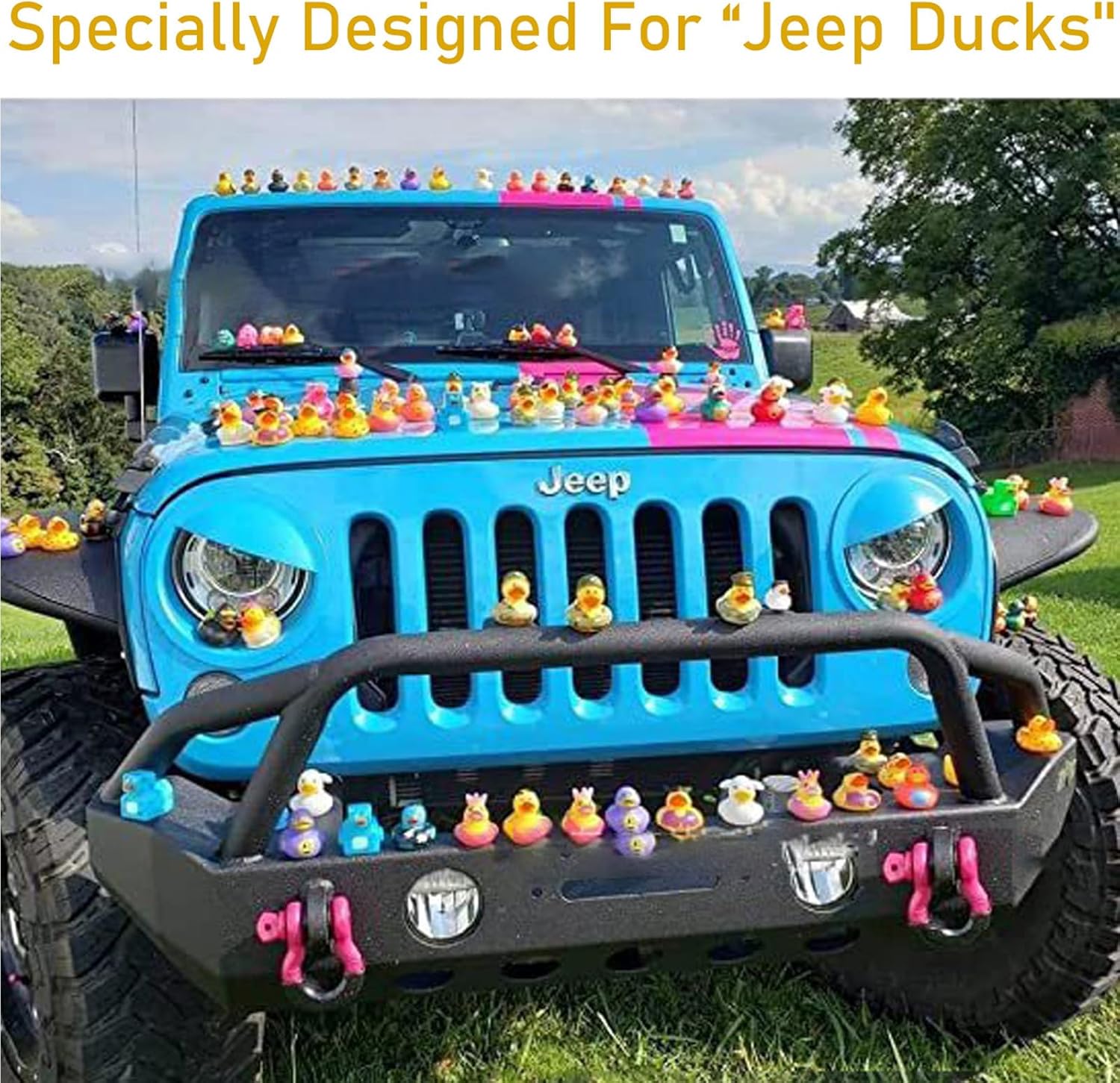 10 tapones de pato, soporte de pato de goma, soporte de pato de goma para Jeep Dash y pantalla fija, regalo para los amantes de Jeep, incluye