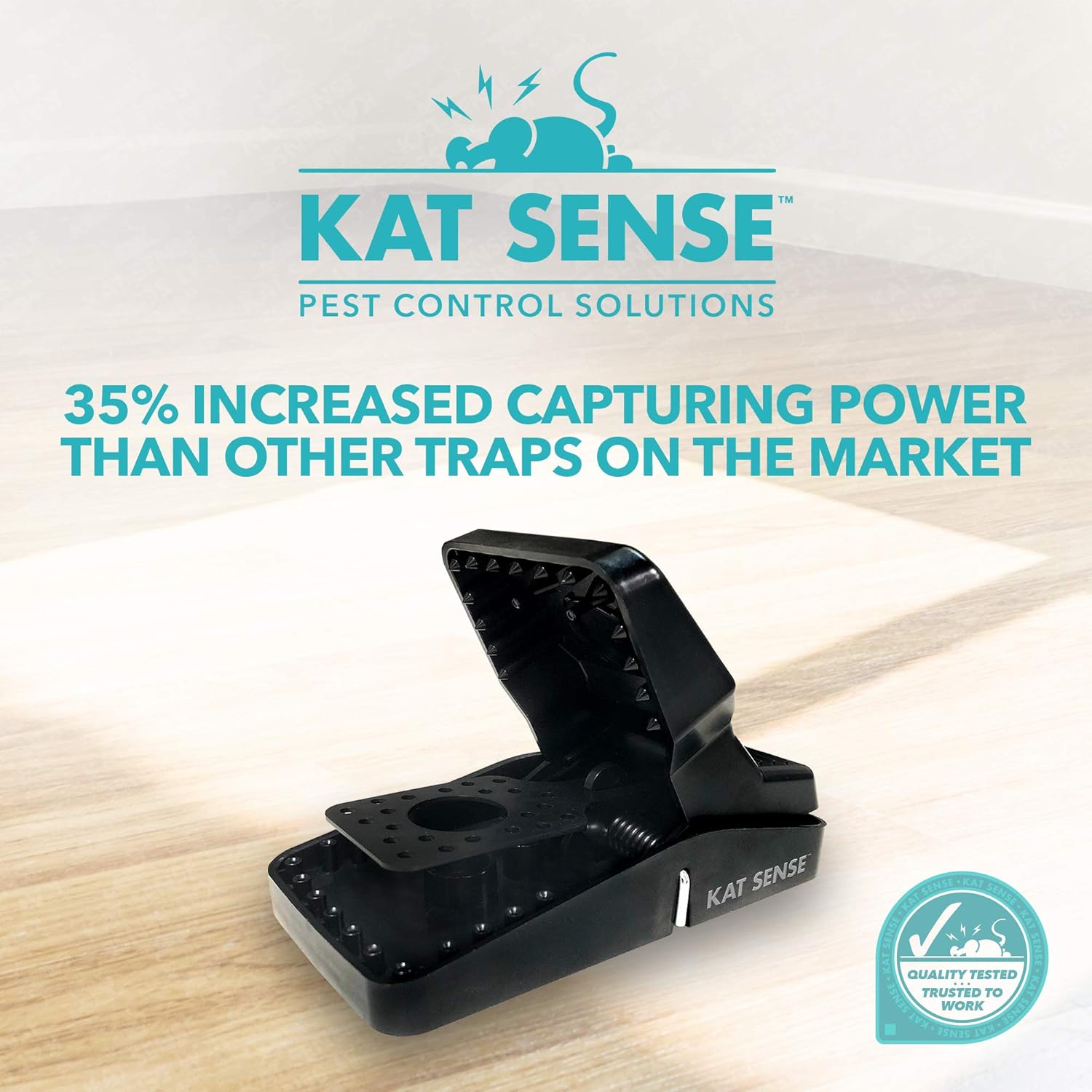 Kat Sense Trampas para ratas que funcionan en interiores y exteriores para obtener resultados de muerte instantánea, juego de 8 trampas