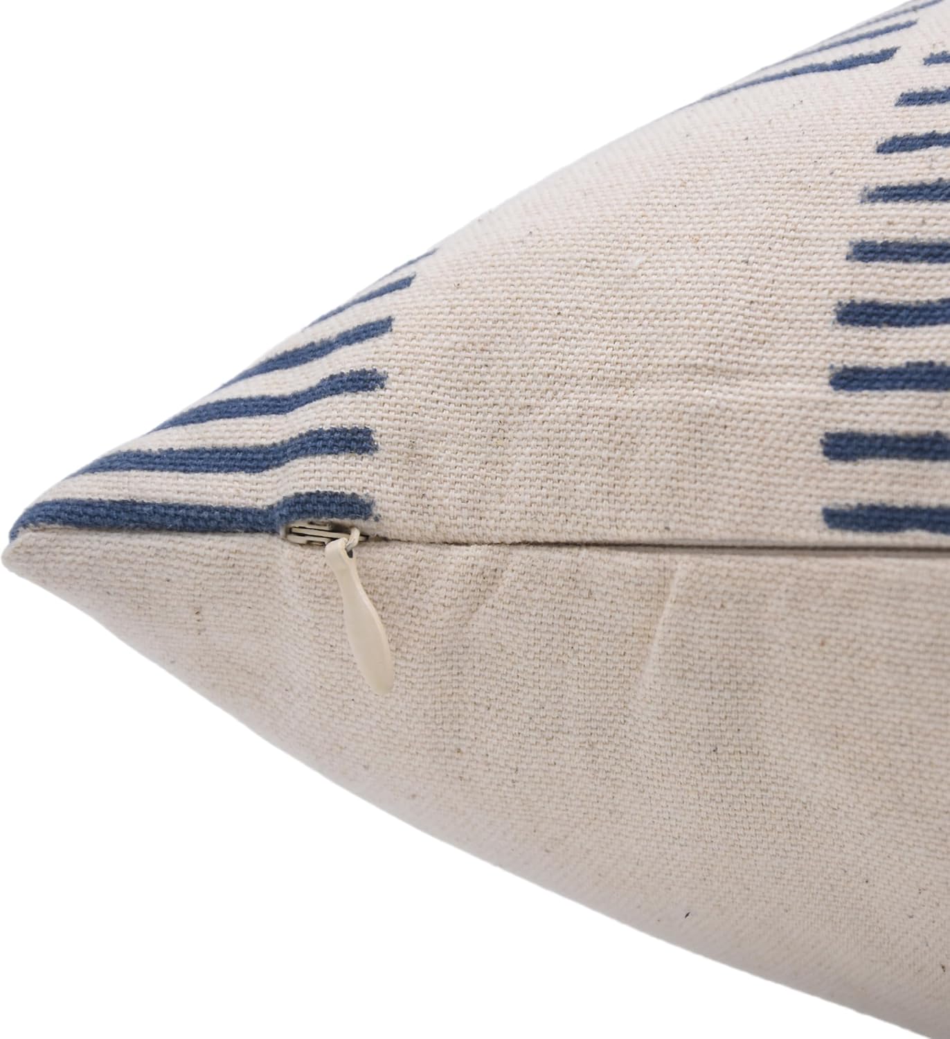 Fundas de almohada de lona de pato con estampado de bloques de 16 x 16 pulgadas, hechas a mano, fundas de almohada vintage para sofá y sofá, funda