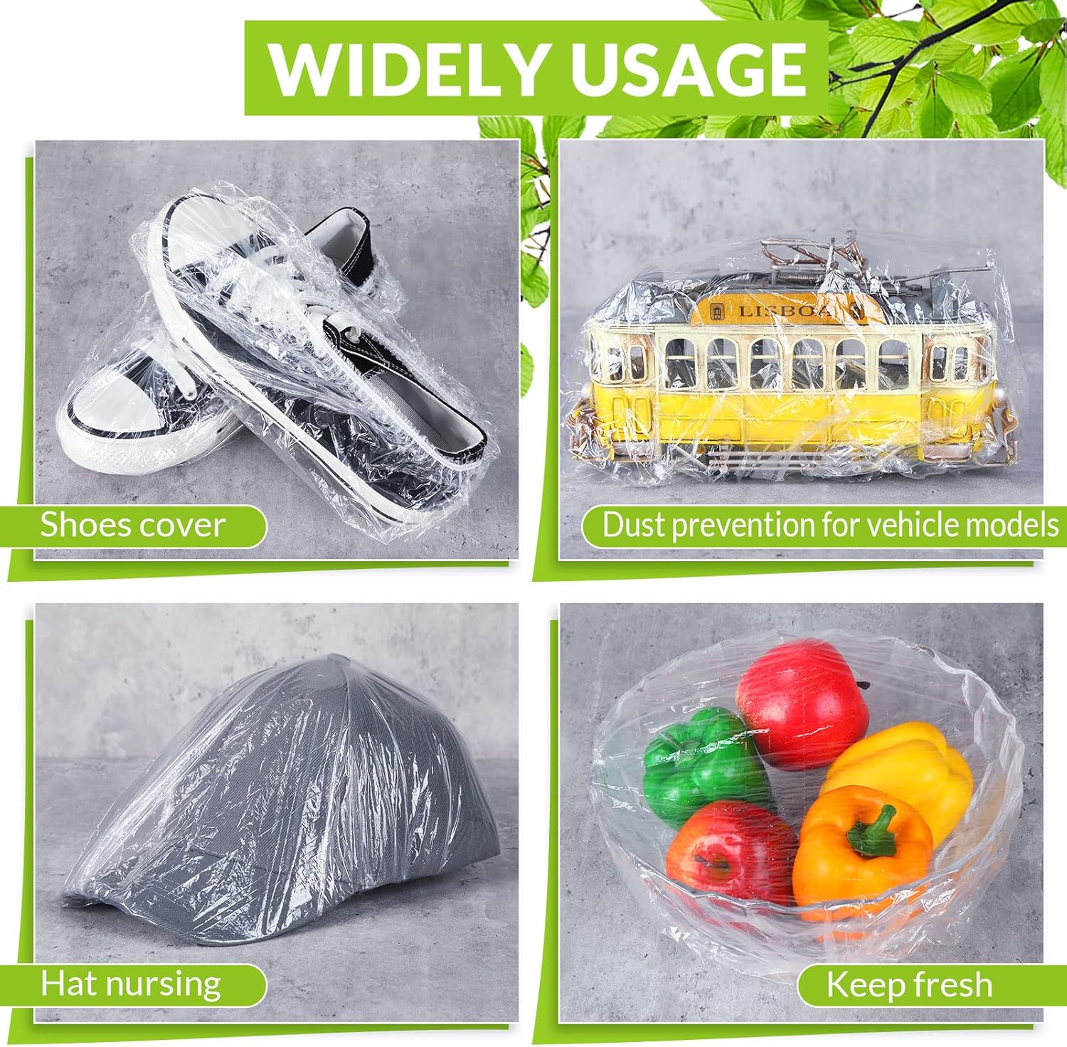 500 gorros de ducha desechables a granel de 18.2 pulgadas, gorro de plástico transparente elástico, grande, grueso, impermeable, para mujeres,