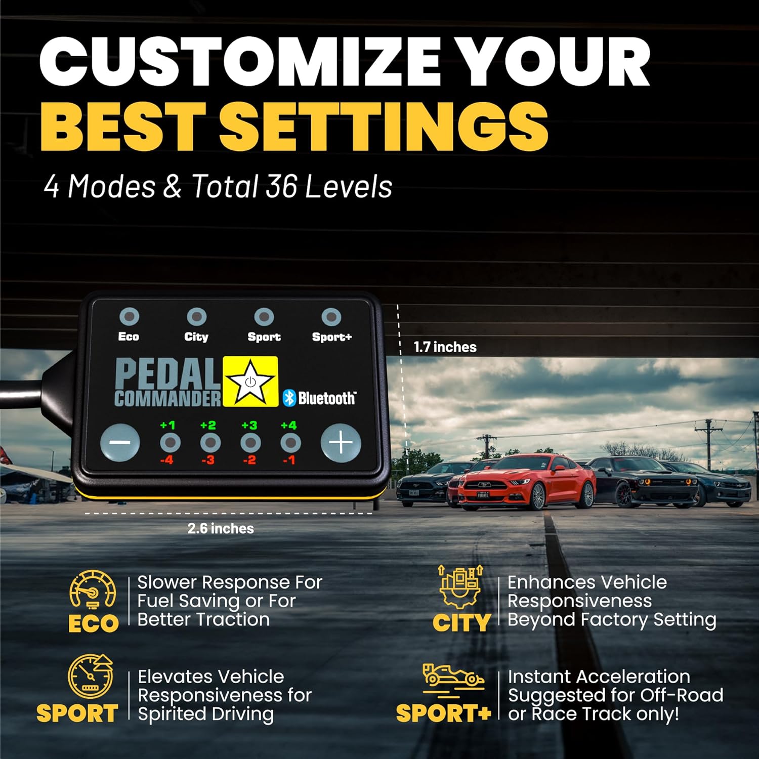 PEDAL COMMANDER para Kia Forte (2014-2018) (2. generación) Base, EX, LX, S, SX (2.0L) Controlador de respuesta del acelerador – PC24