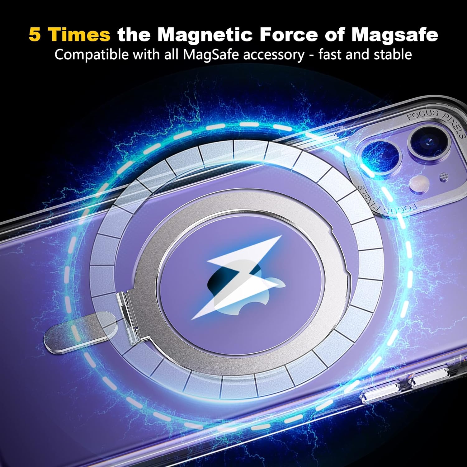 Funda para iPhone 12 y iPhone 12 Pro con soporte magnético invisible compatible con MagSafe protector transparente iPhone 12 y 12 Pro funda de