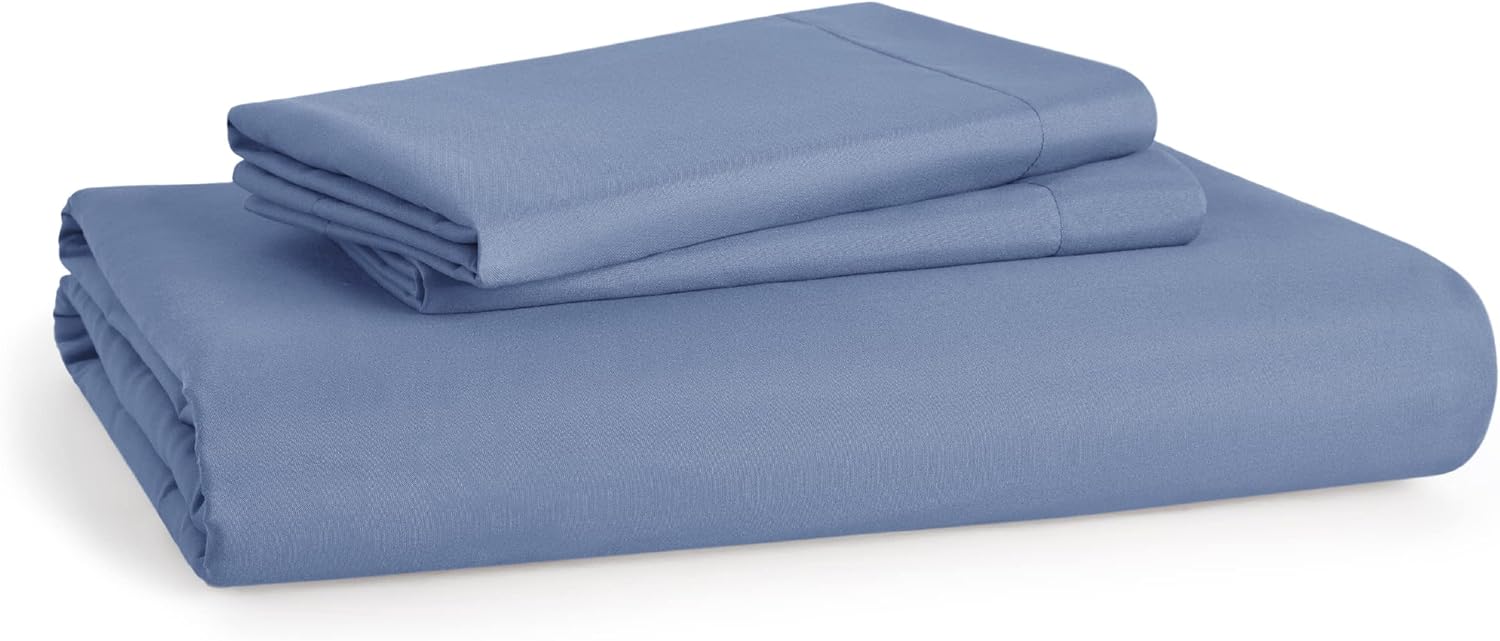 Bedsure Funda de edredón azul pizarra, tamaño Queen, de suave microfibra cepillada, para niños, con cremallera, 3 piezas 1 funda de edredón (90 x 90